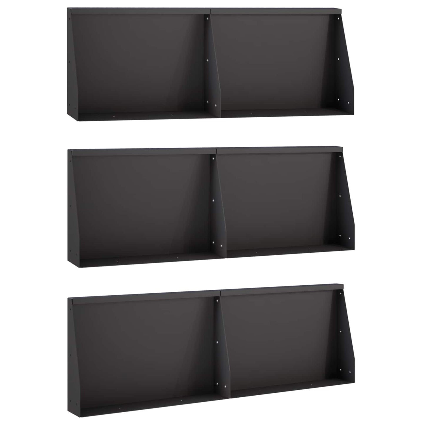 Retaining Wall 6 pcs 60 x 12 x 30 cm Steel Black