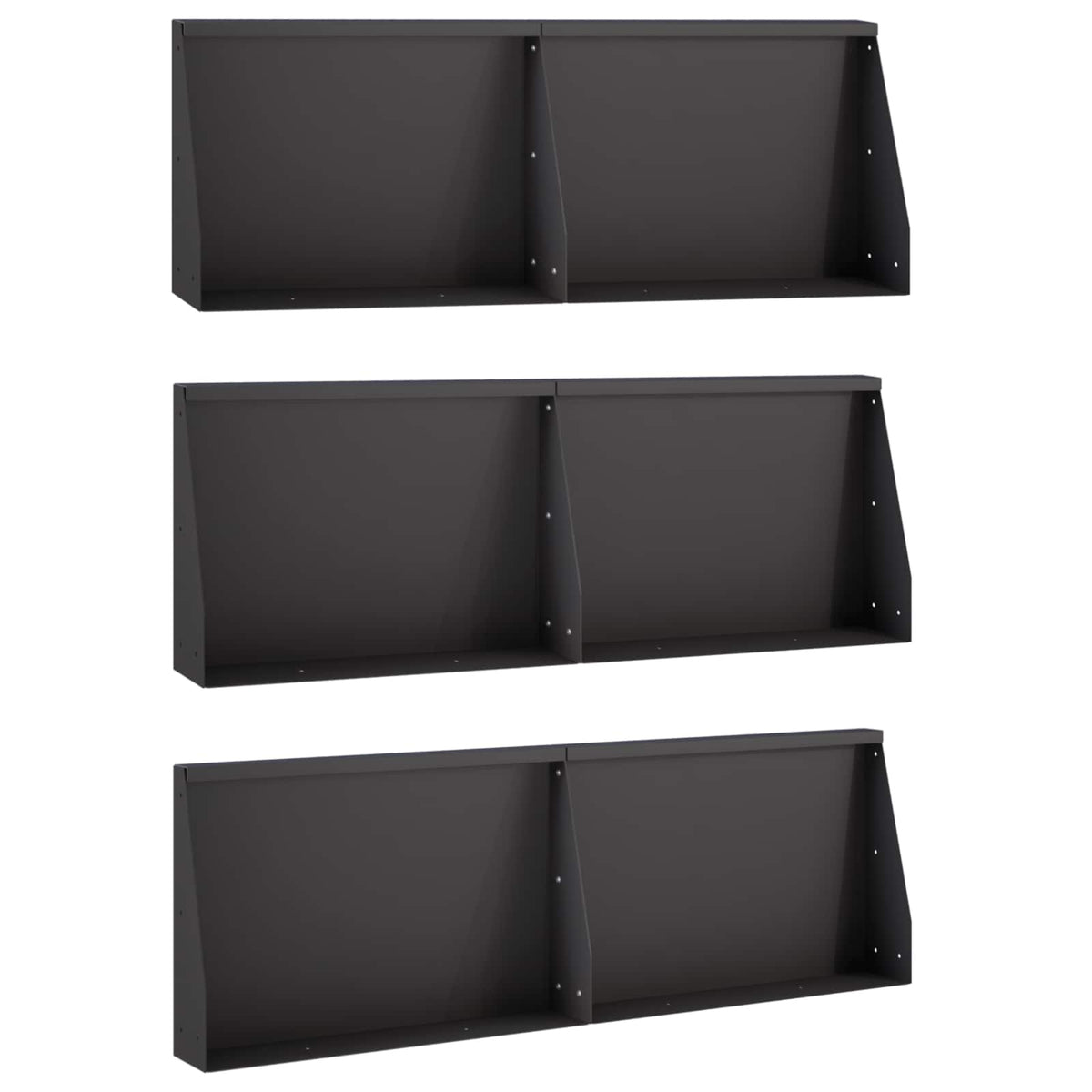 Retaining Wall 6 pcs 60 x 12 x 30 cm Steel Black