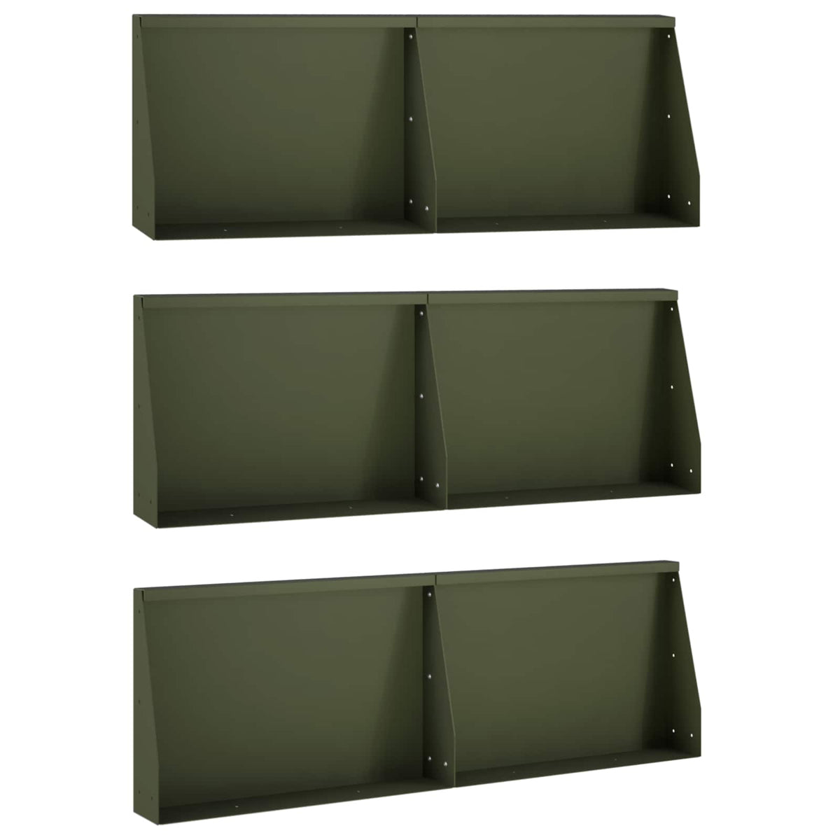 Retaining Wall 6 pcs 60 x 12 x 30 cm Steel Olive Green