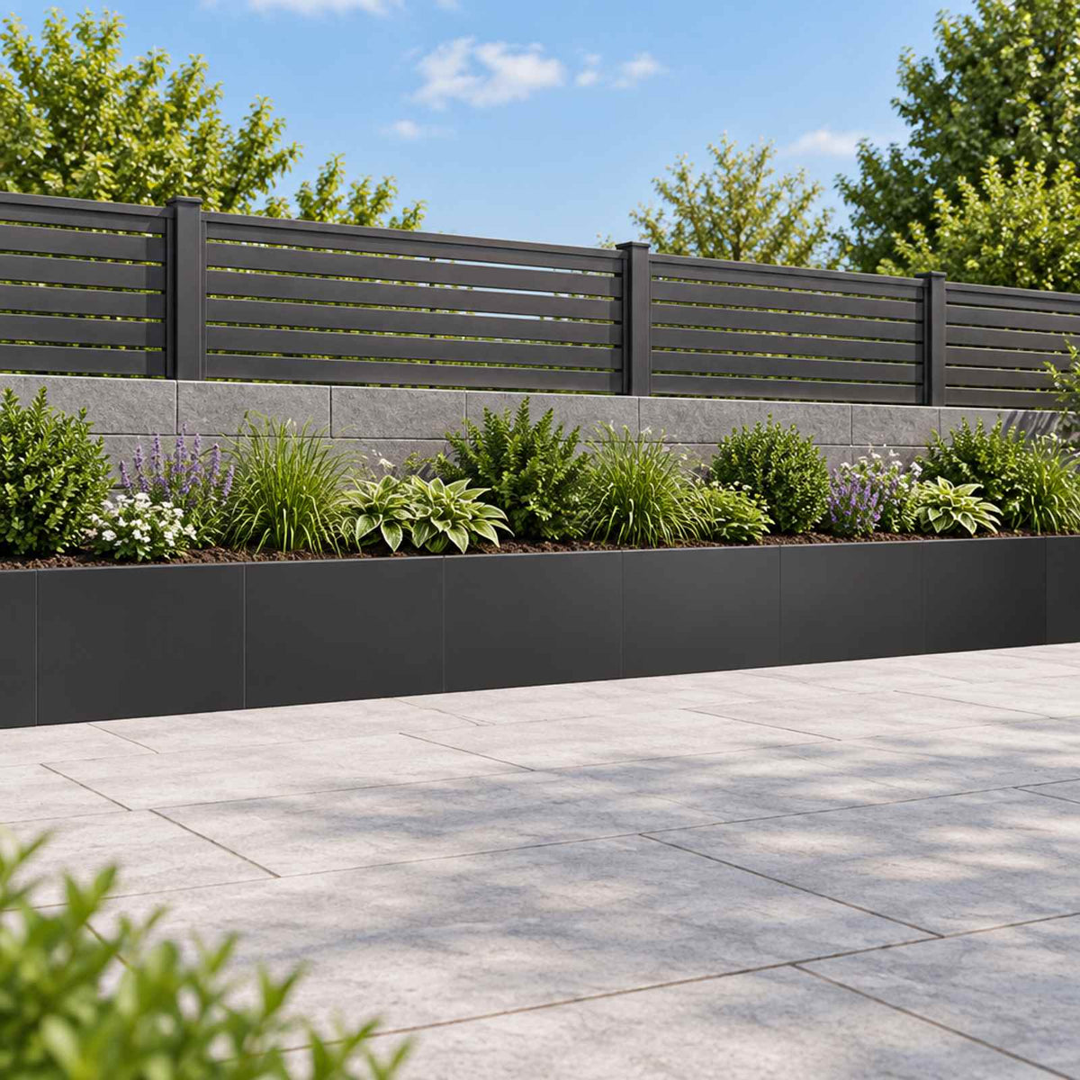 Retaining Wall 6 pcs 60 x 12 x 30 cm Steel Black