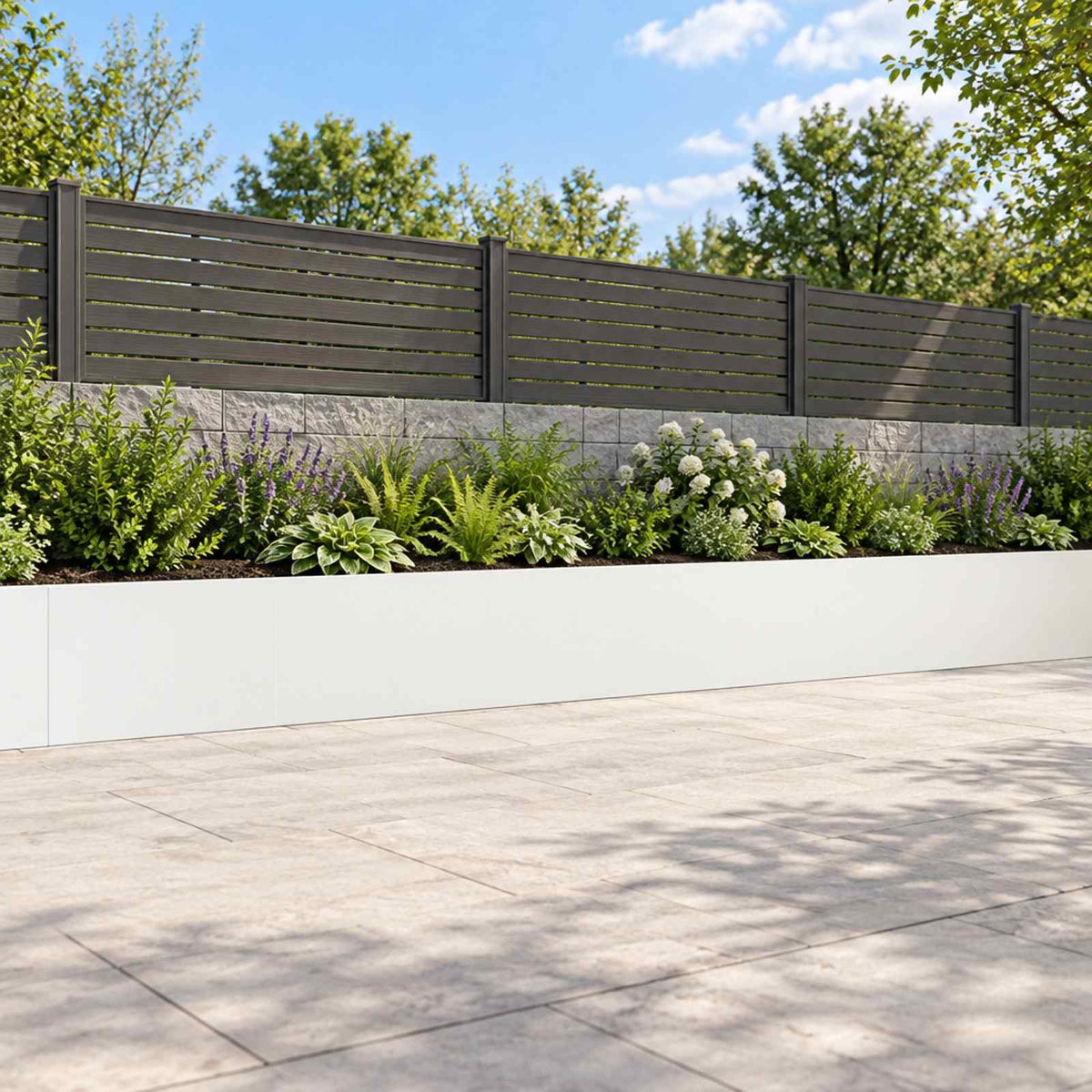 Retaining Wall 6 pcs 60 x 12 x 40 cm Steel White