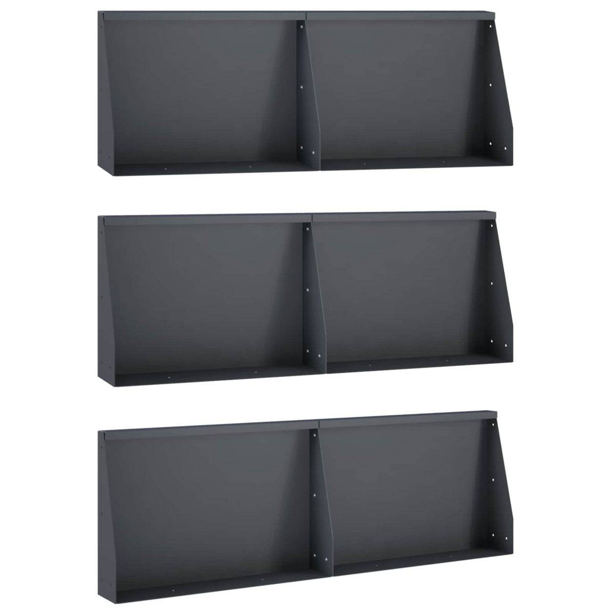 Retaining Wall 6 pcs 60 x 12 x 40 cm Steel Anthracite