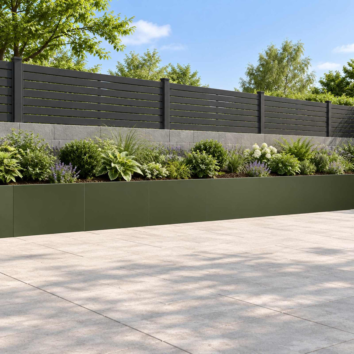 Retaining Wall 6 pcs 60 x 12 x 30 cm Steel Olive Green