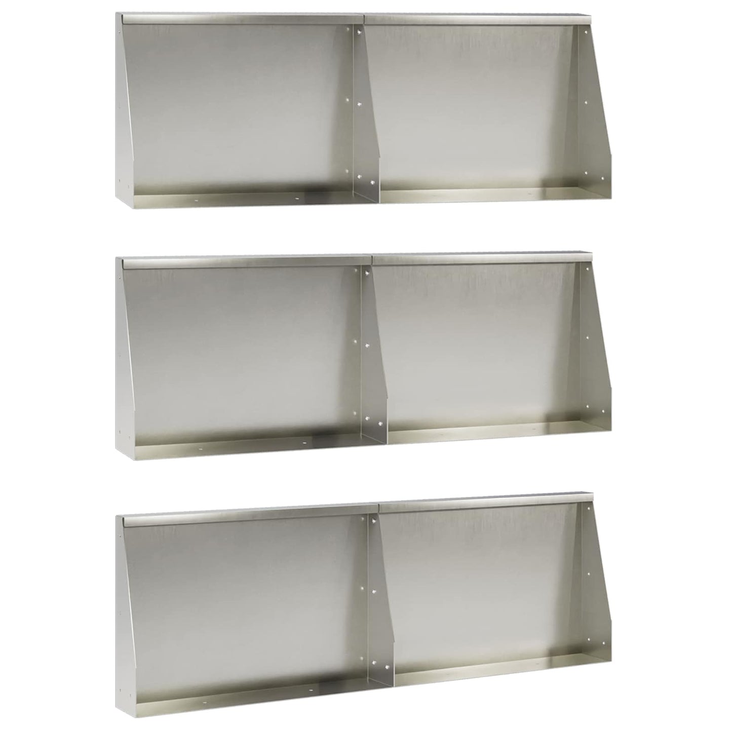 Retaining Wall 6 pcs 60 x 12 x 40 cm Stainless Steel Silver
