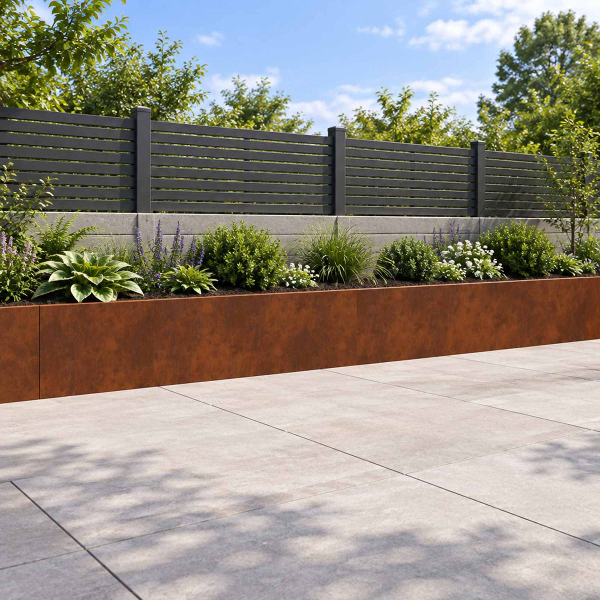 Retaining Wall 6 pcs 60 x 12 x 50 cm Weathering Steel Rusty