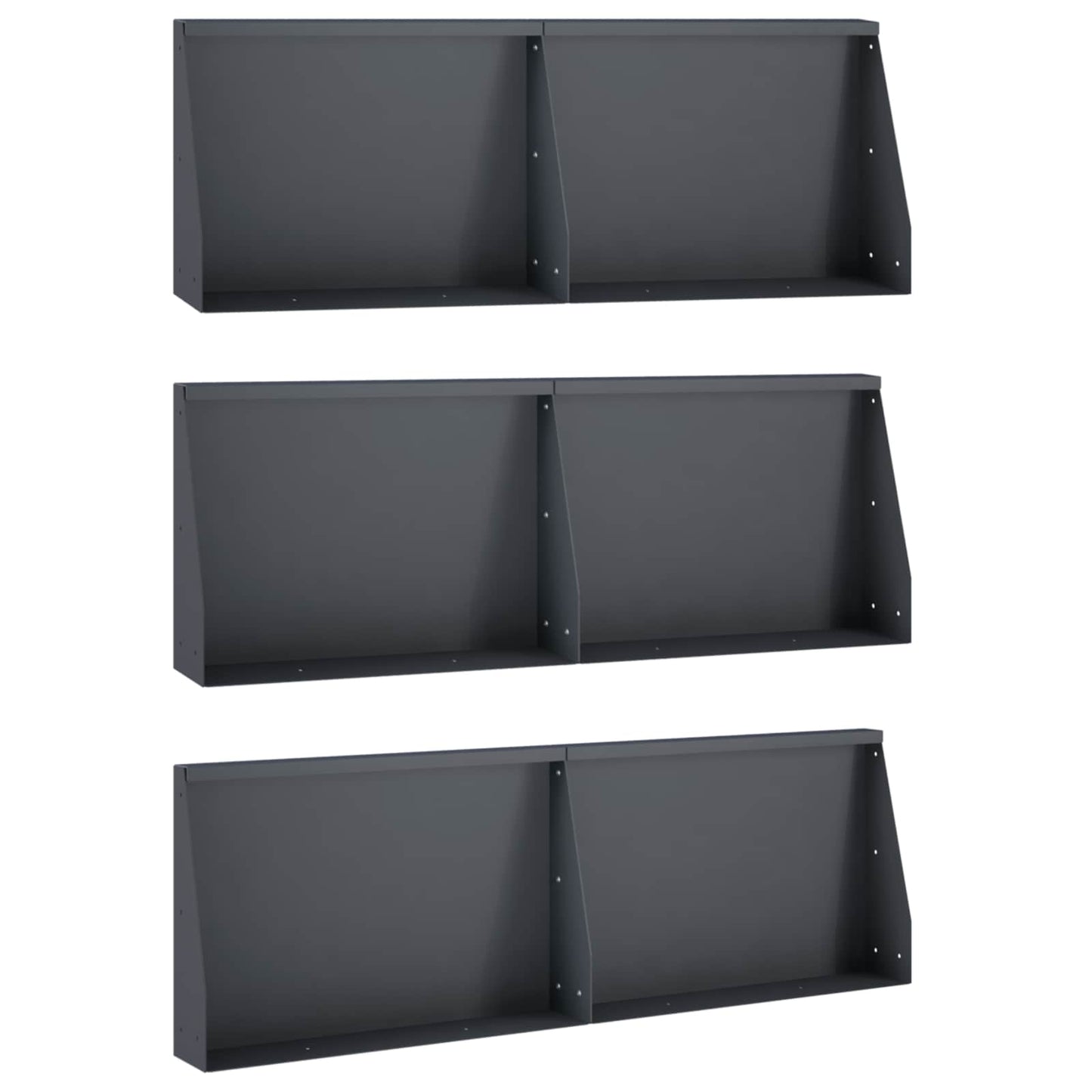 Retaining Wall 6 pcs 60 x 12 x 50 cm Steel Anthracite