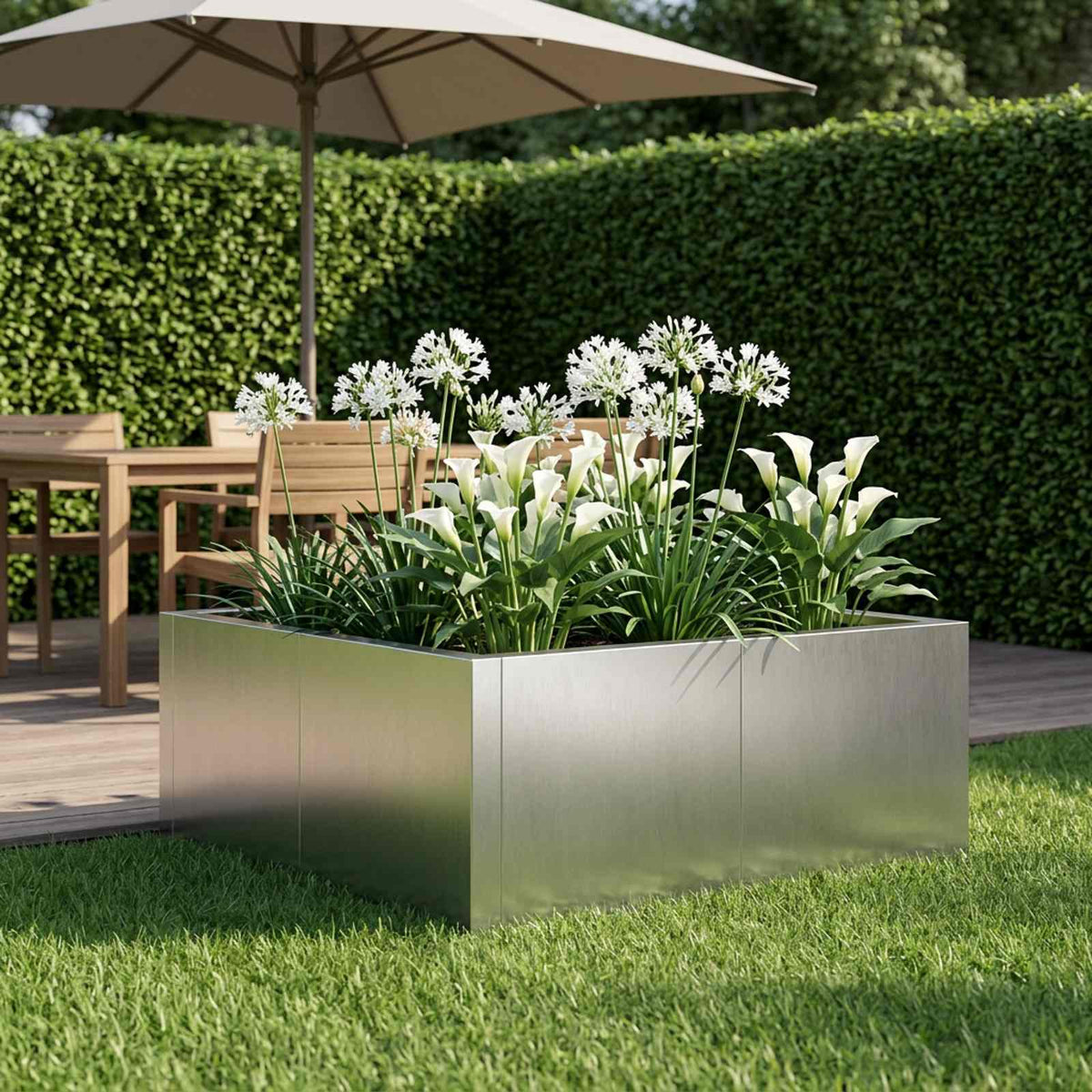 Retaining Wall 4 pcs 100 x 100 x 30 cm Stainless Steel Silver