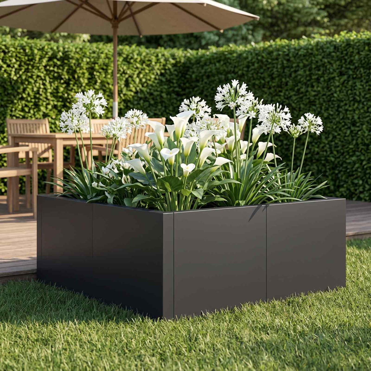 Retaining Wall 4 pcs 100 x 100 x 40 cm Steel Black