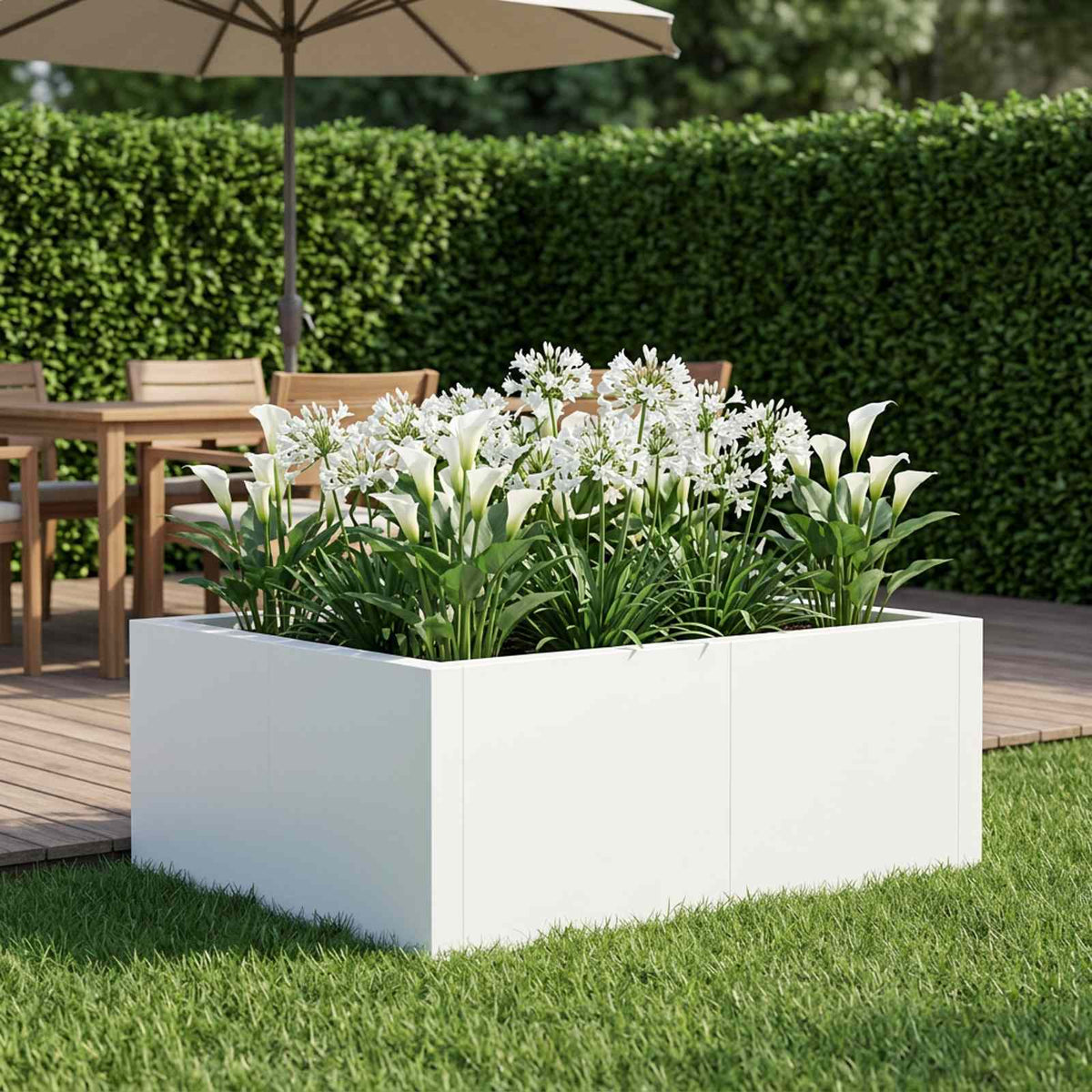 Retaining Wall 4 pcs 100 x 100 x 50 cm Steel White