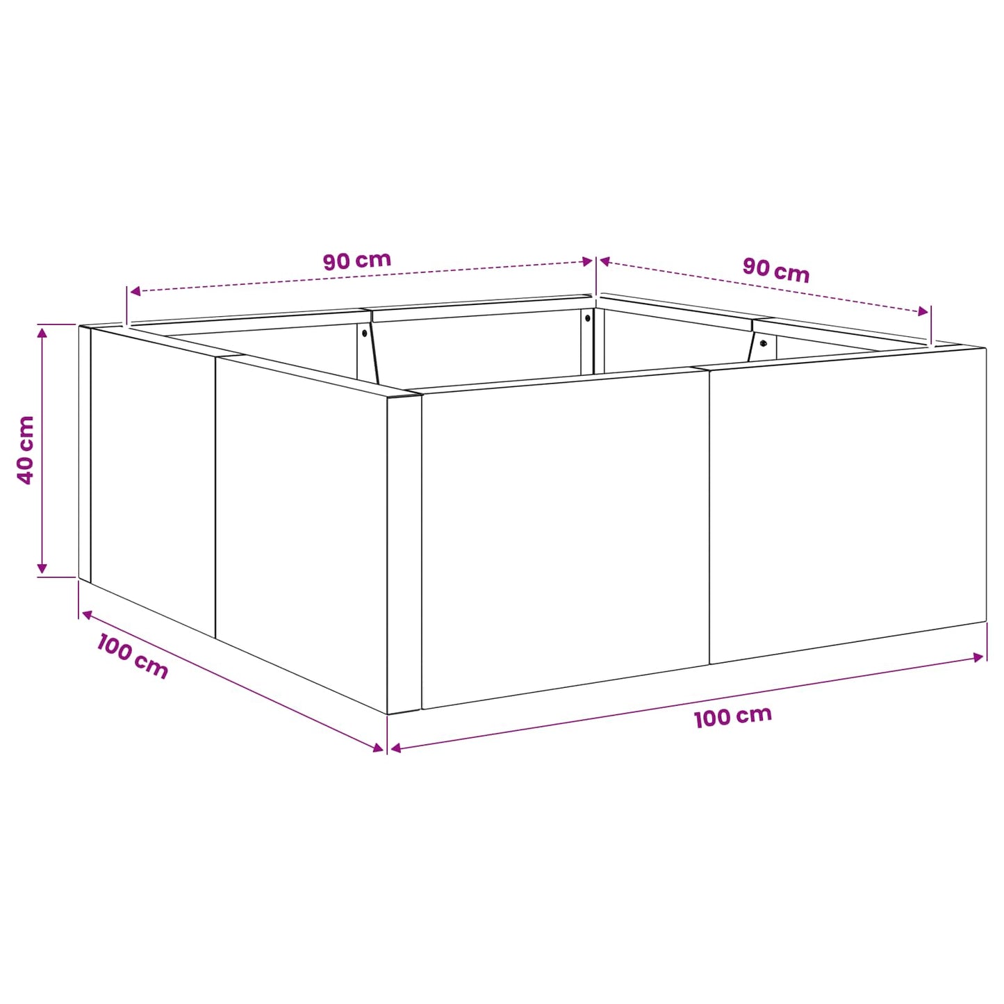 Retaining Wall 4 pcs 100 x 100 x 40 cm Steel White