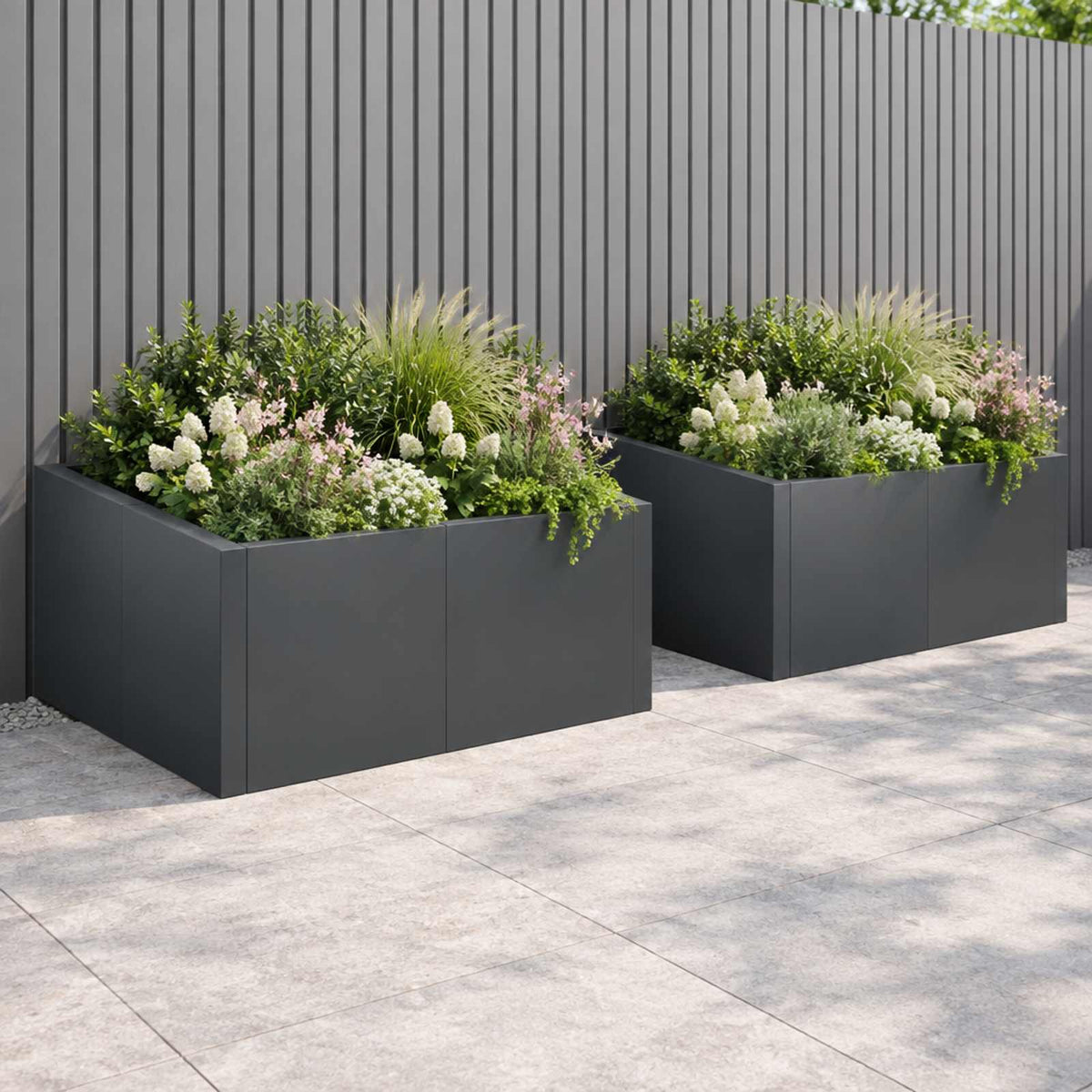 Retaining Wall 4 pcs 100 x 100 x 40 cm Steel Anthracite