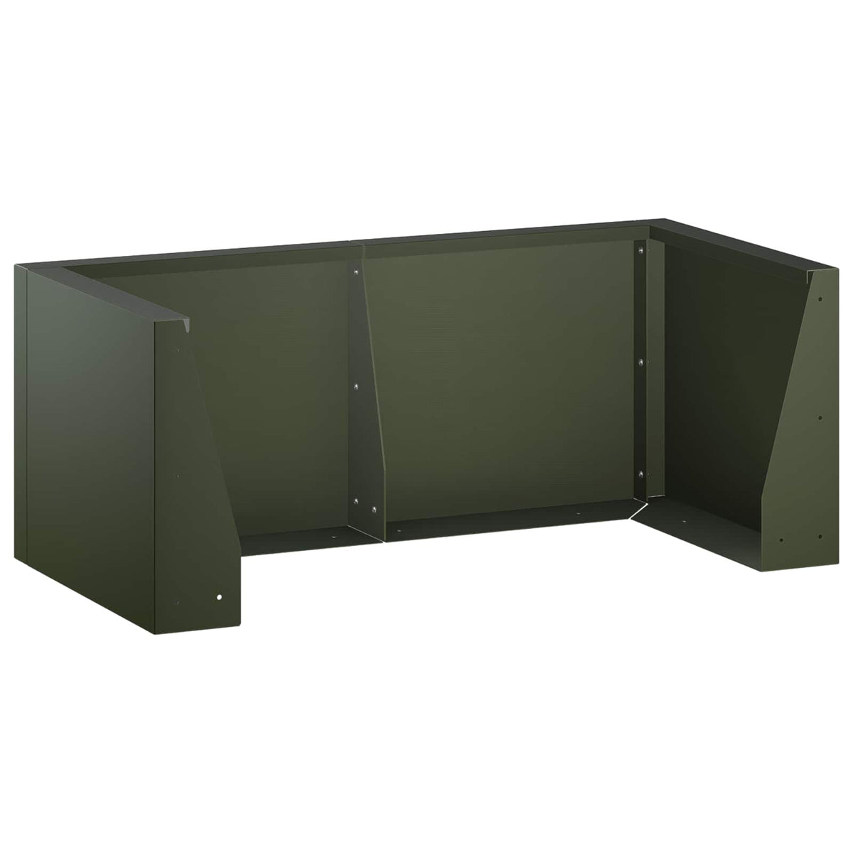 Retaining Wall 4 pcs 100 x 100 x 40 cm Steel Olive Green