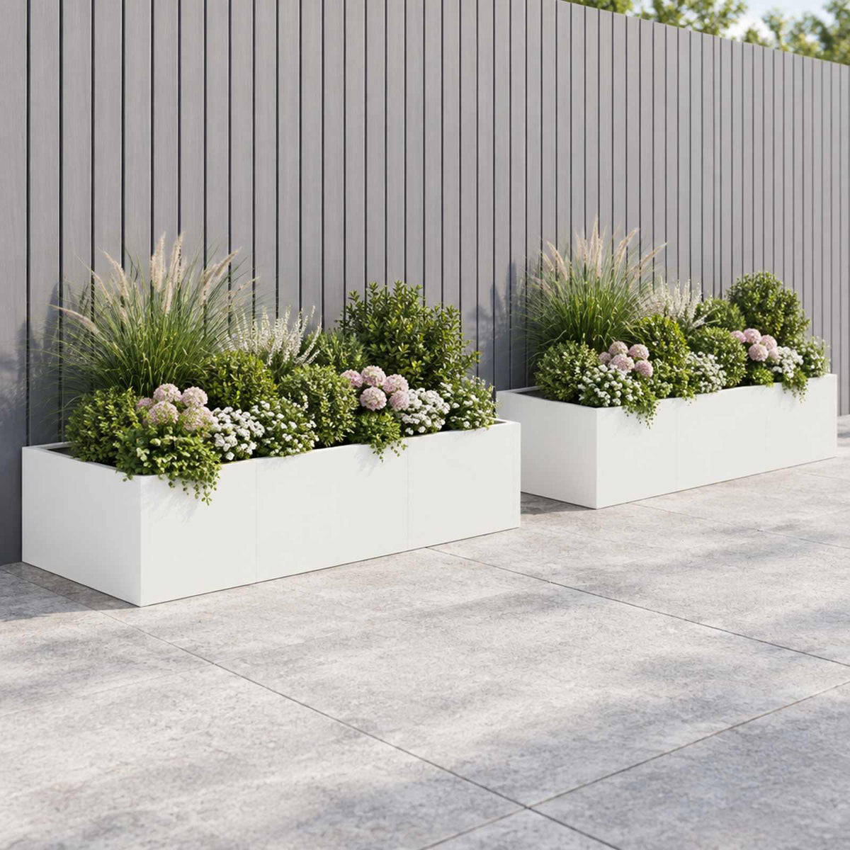 Retaining Wall 6 pcs 200 x 100 x 40 cm Steel White