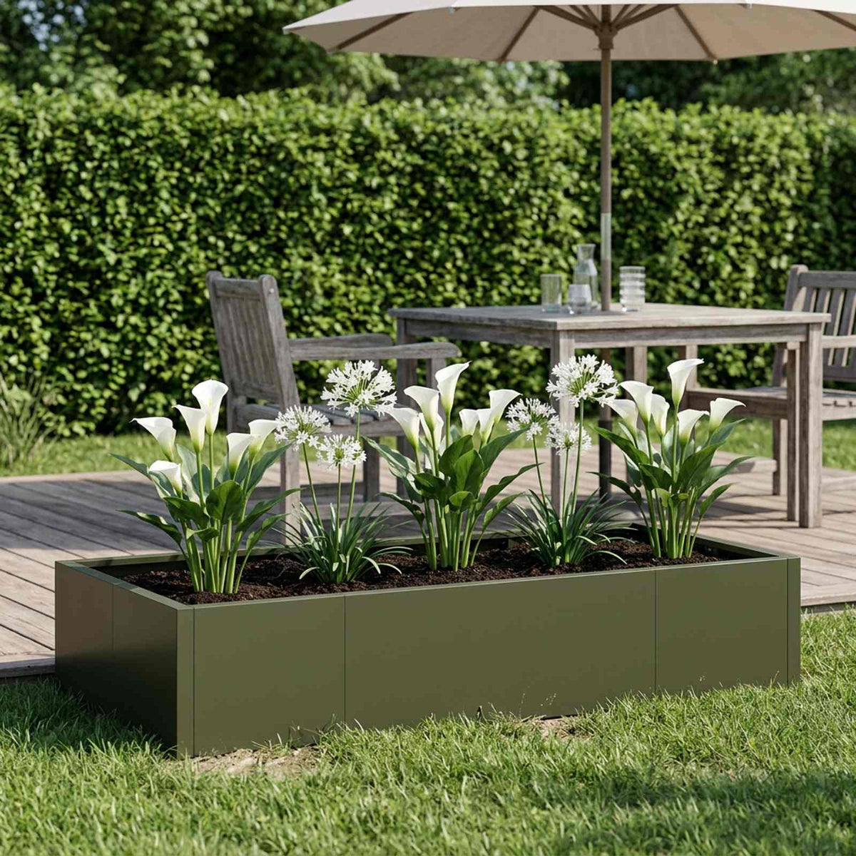 Retaining Wall 6 pcs 200 x 100 x 40 cm Steel Olive Green