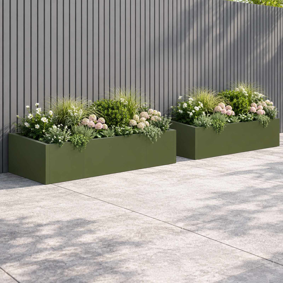 Retaining Wall 6 pcs 200 x 100 x 50 cm Steel Olive Green