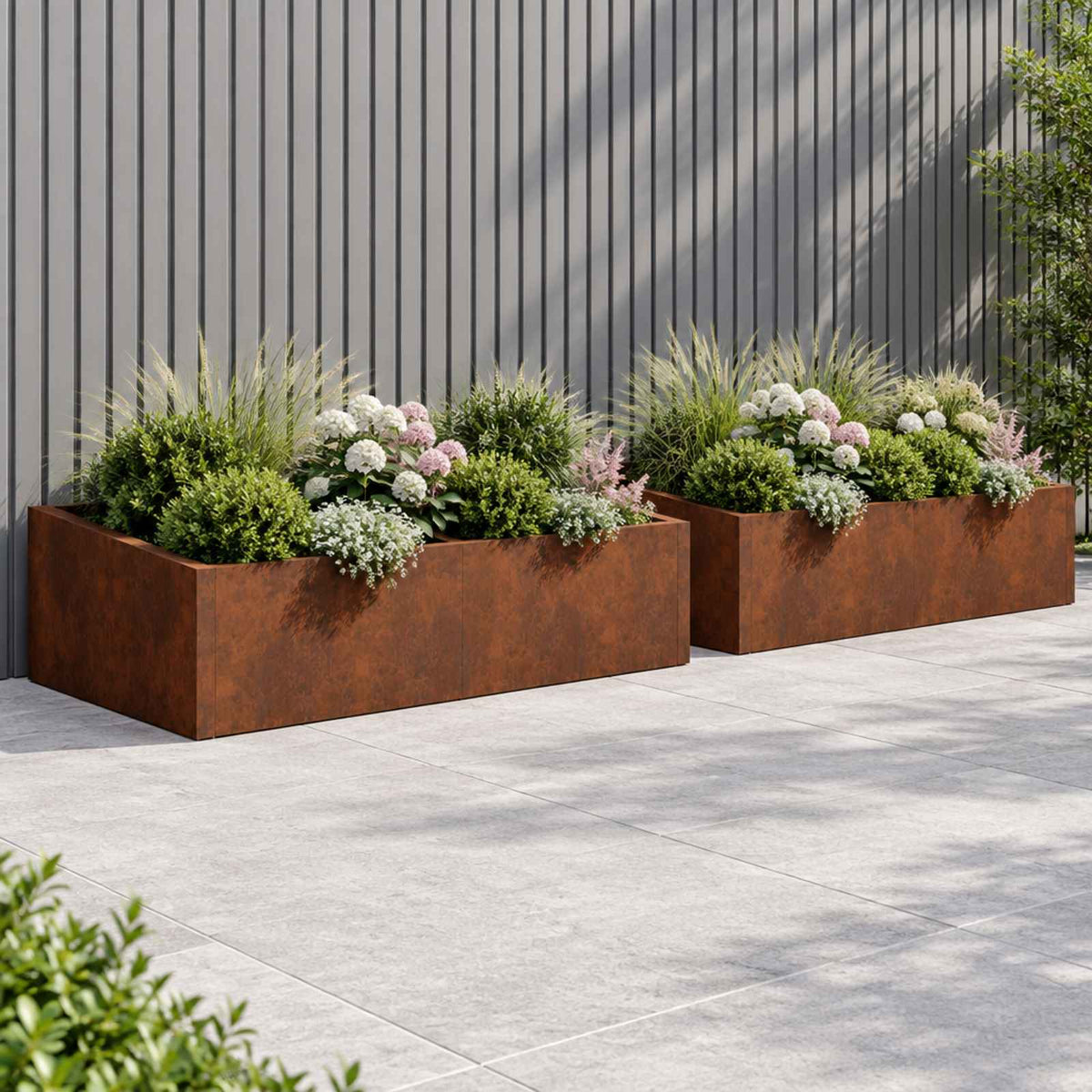 Retaining Wall 6 pcs 200 x 100 x 30 cm Weathering Steel Rusty