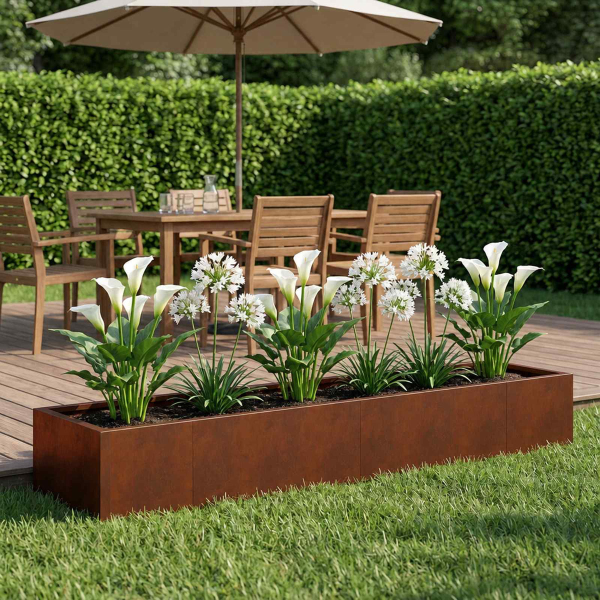 Retaining Wall 8 pcs 300 x 100 x 30 cm Weathering Steel Rusty