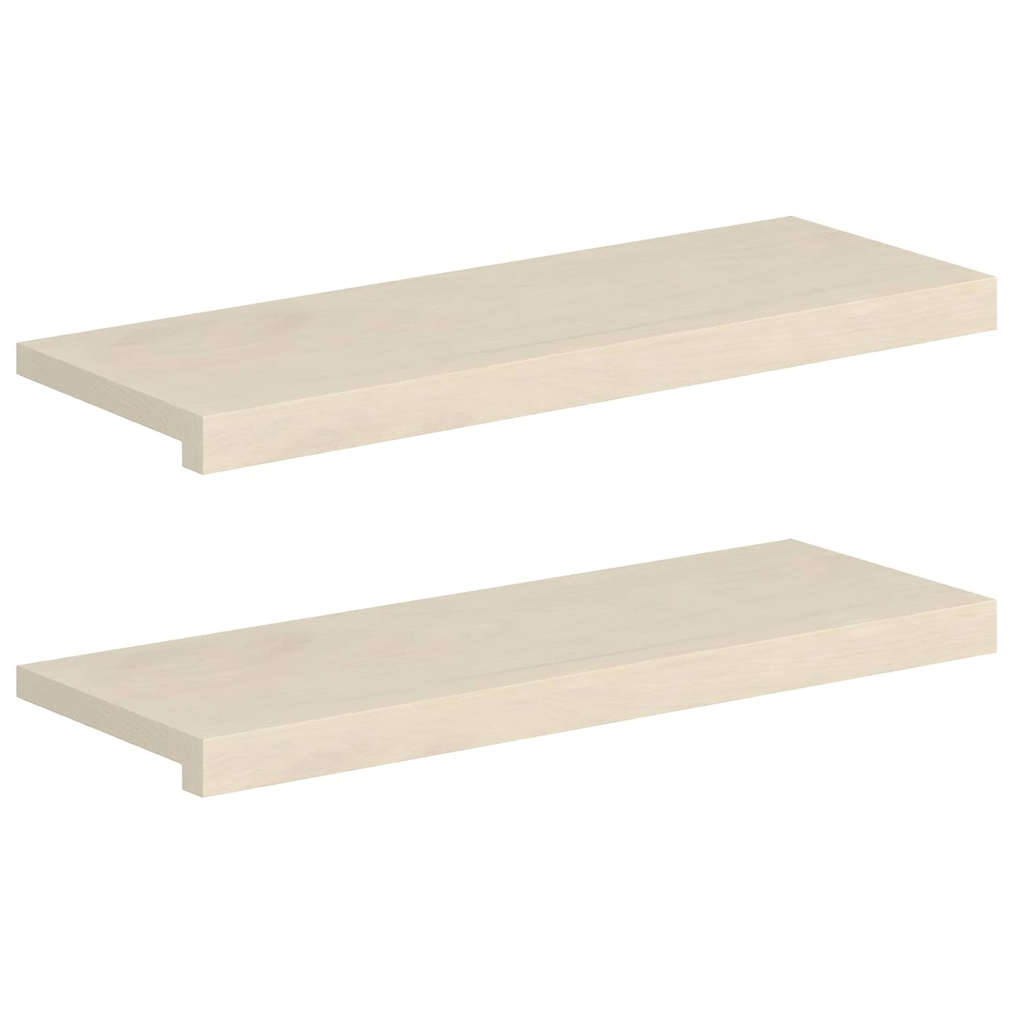 Stair Tread 2 pcs 80 x 25 x 2 cm White Solid Oak Wood