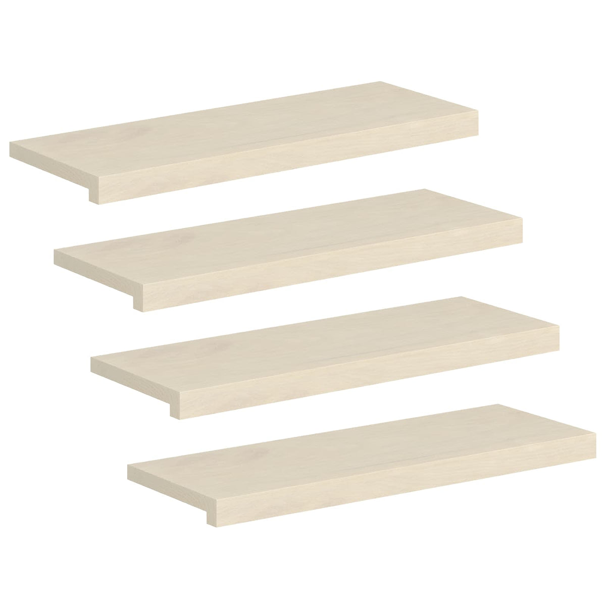 Stair Tread 4 pcs 70 x 25 x 2 cm White Solid Oak Wood