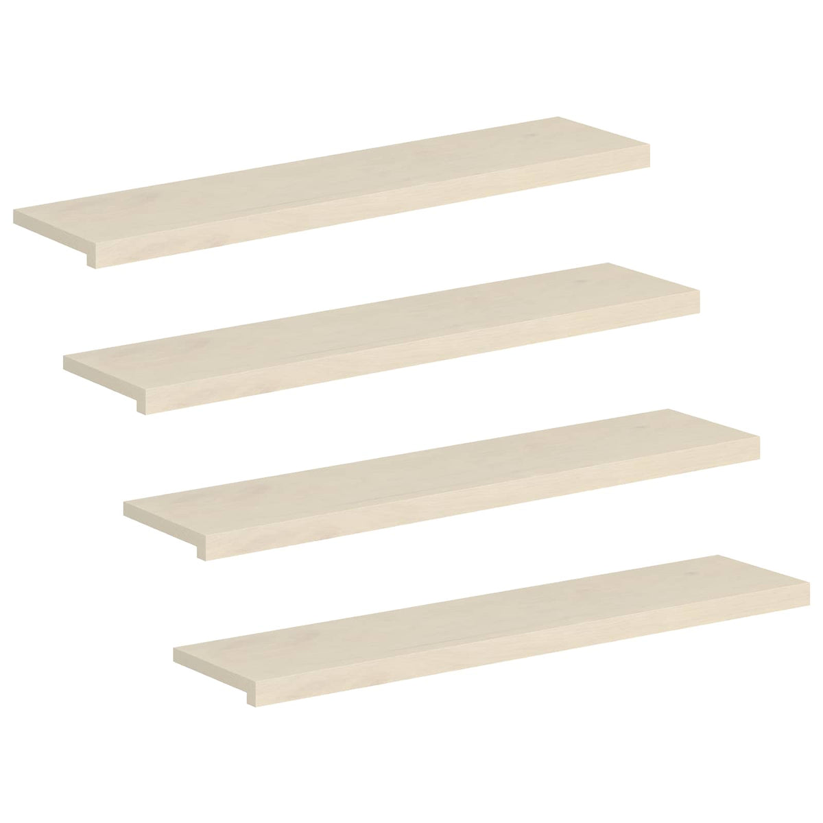 Stair Tread 4 pcs 110 x 25 x 2 cm White Solid Oak Wood