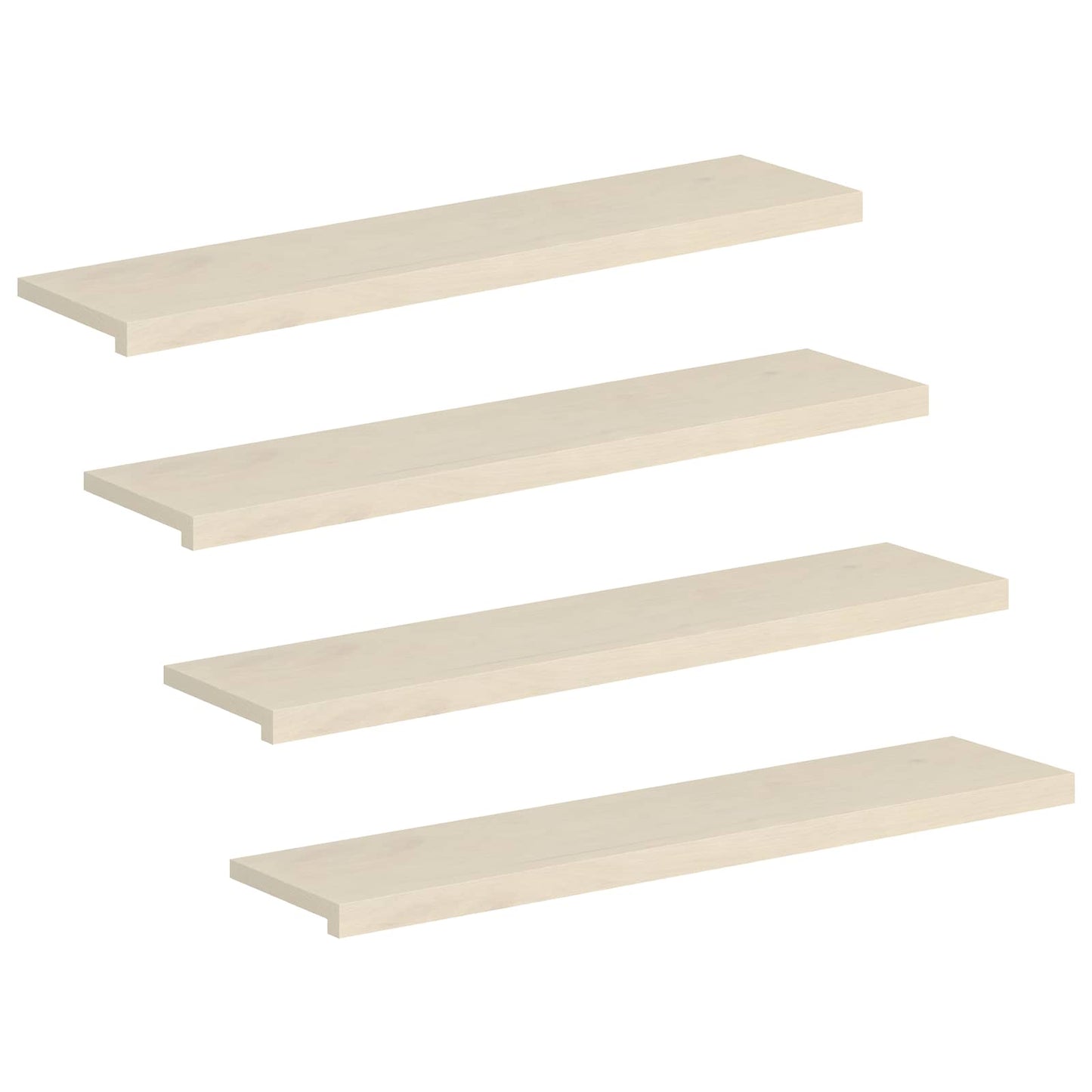 Stair Tread 4 pcs 120 x 25 x 2 cm White Solid Oak Wood