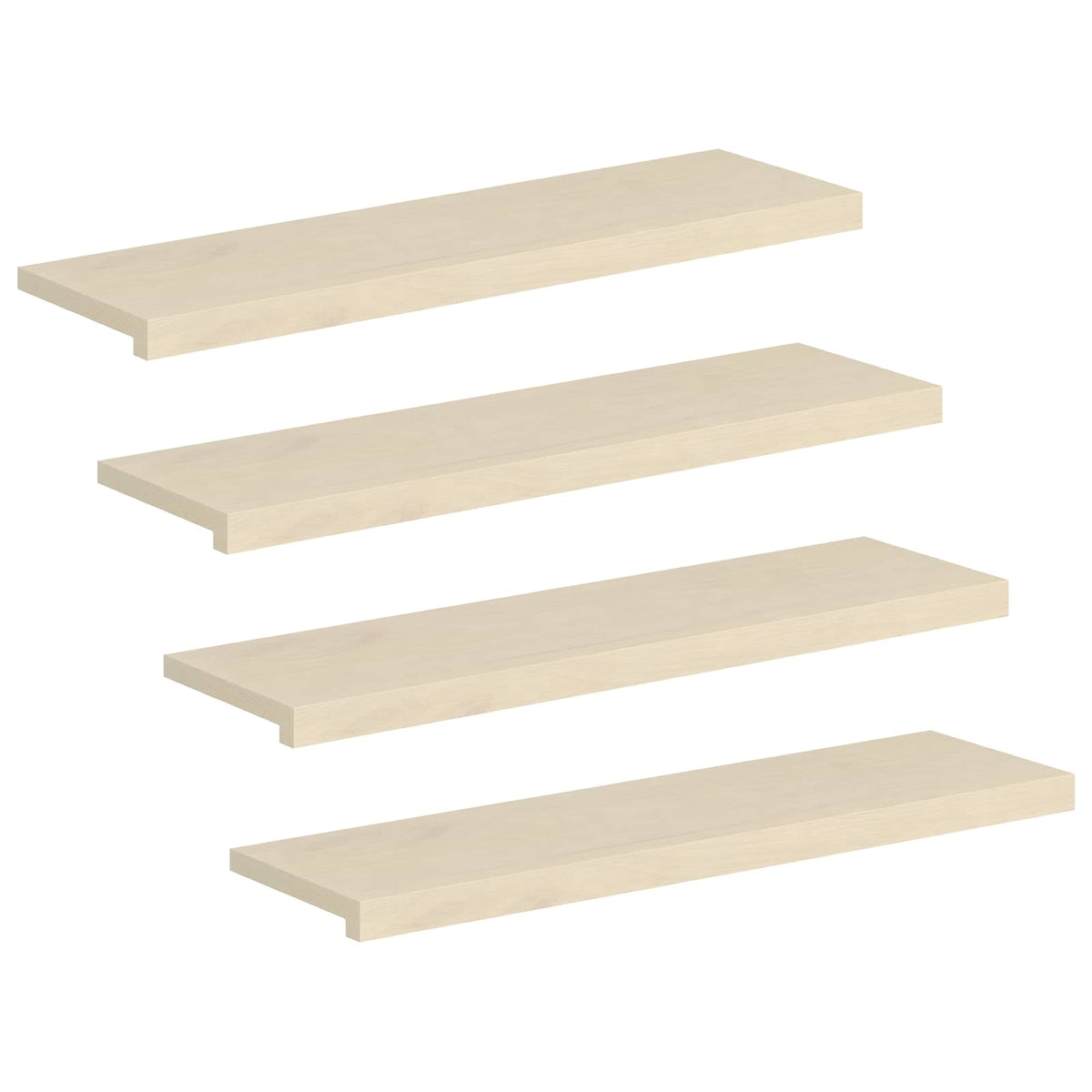 Stair Tread 4 pcs 90 x 30 x 2 cm White Solid Oak Wood