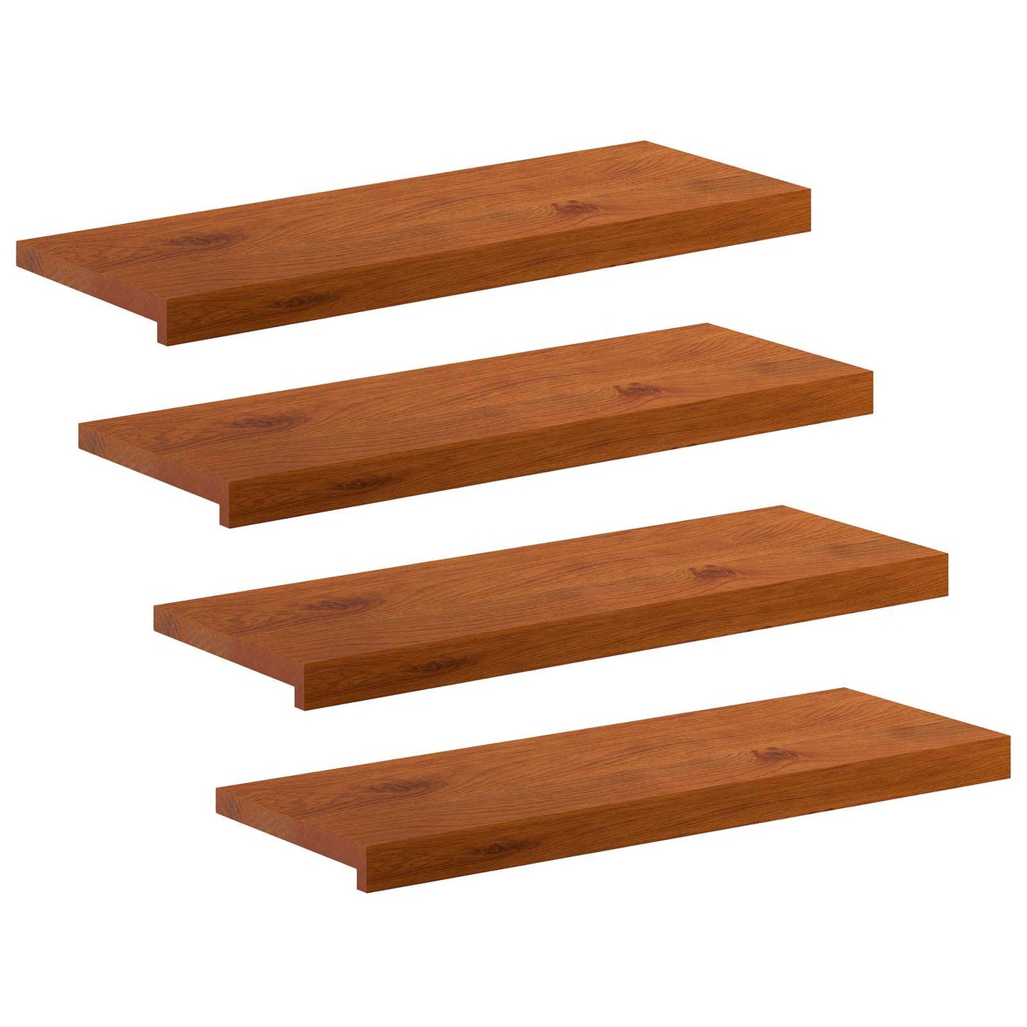 Stair Tread 4 pcs 80 x 25 x 2 cm Brown Solid Oak Wood