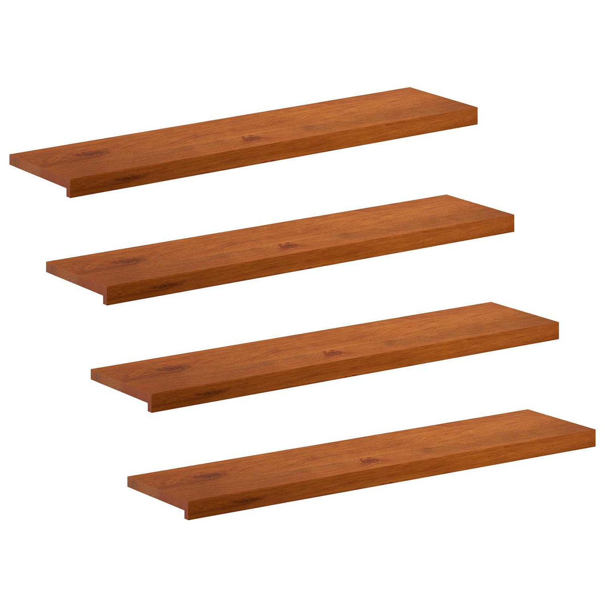 Stair Tread 4 pcs 110 x 30 x 2 cm Brown Solid Oak Wood