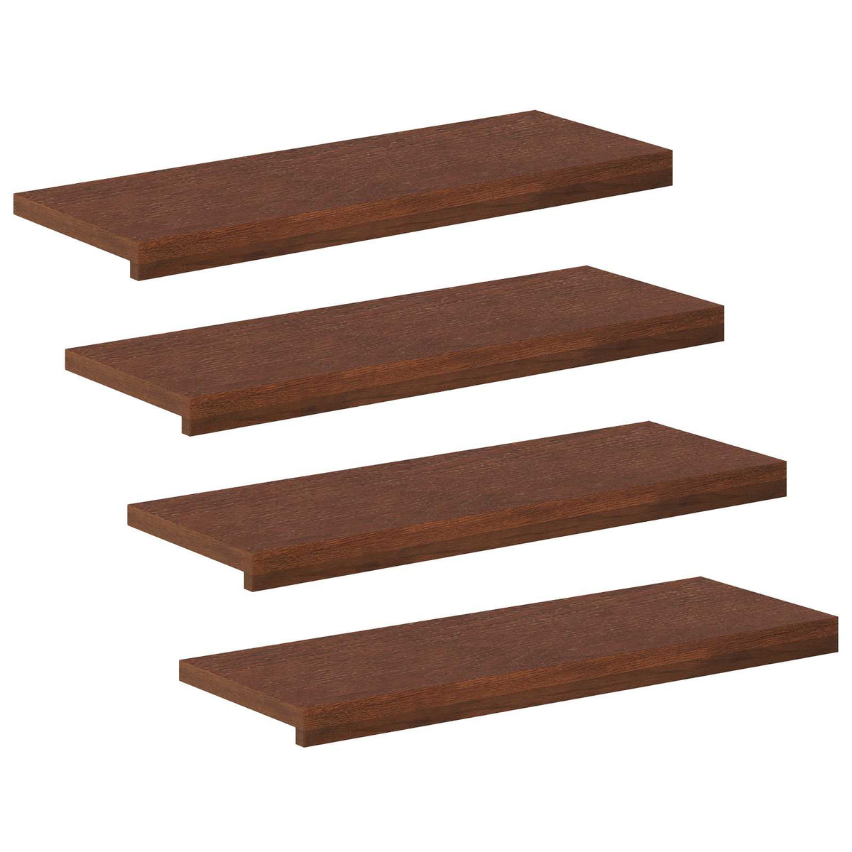 Stair Tread 4 pcs 80 x 25 x 2 cm Dark Brown Solid Oak Wood