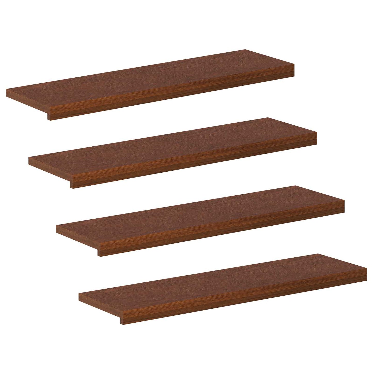 Stair Tread 4 pcs 90 x 25 x 2 cm Dark Brown Solid Oak Wood
