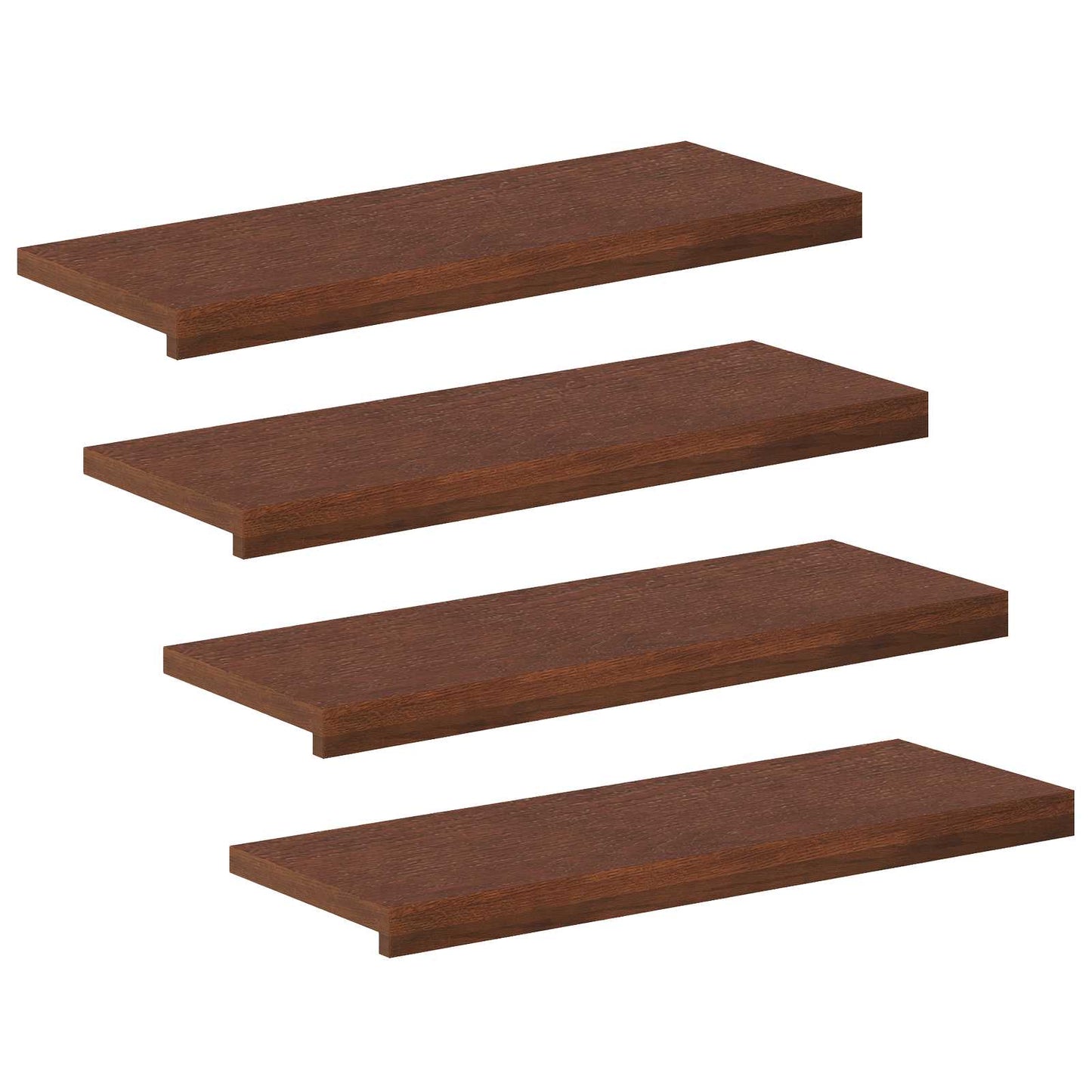 Stair Tread 4 pcs 80 x 30 x 2 cm Dark Brown Solid Oak Wood