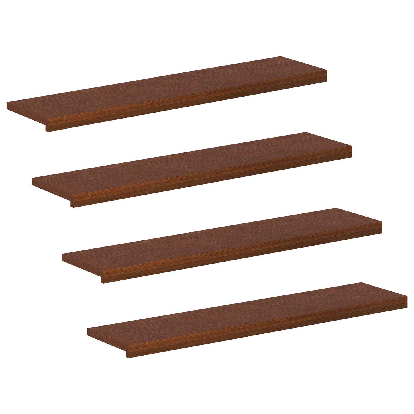 Stair Tread 4 pcs 120 x 30 x 2 cm Dark Brown Solid Oak Wood