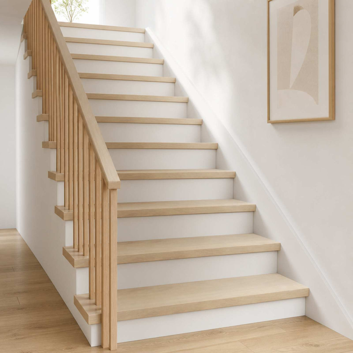 Stair Tread 8 pcs 90 x 30 x 2 cm White Solid Oak Wood