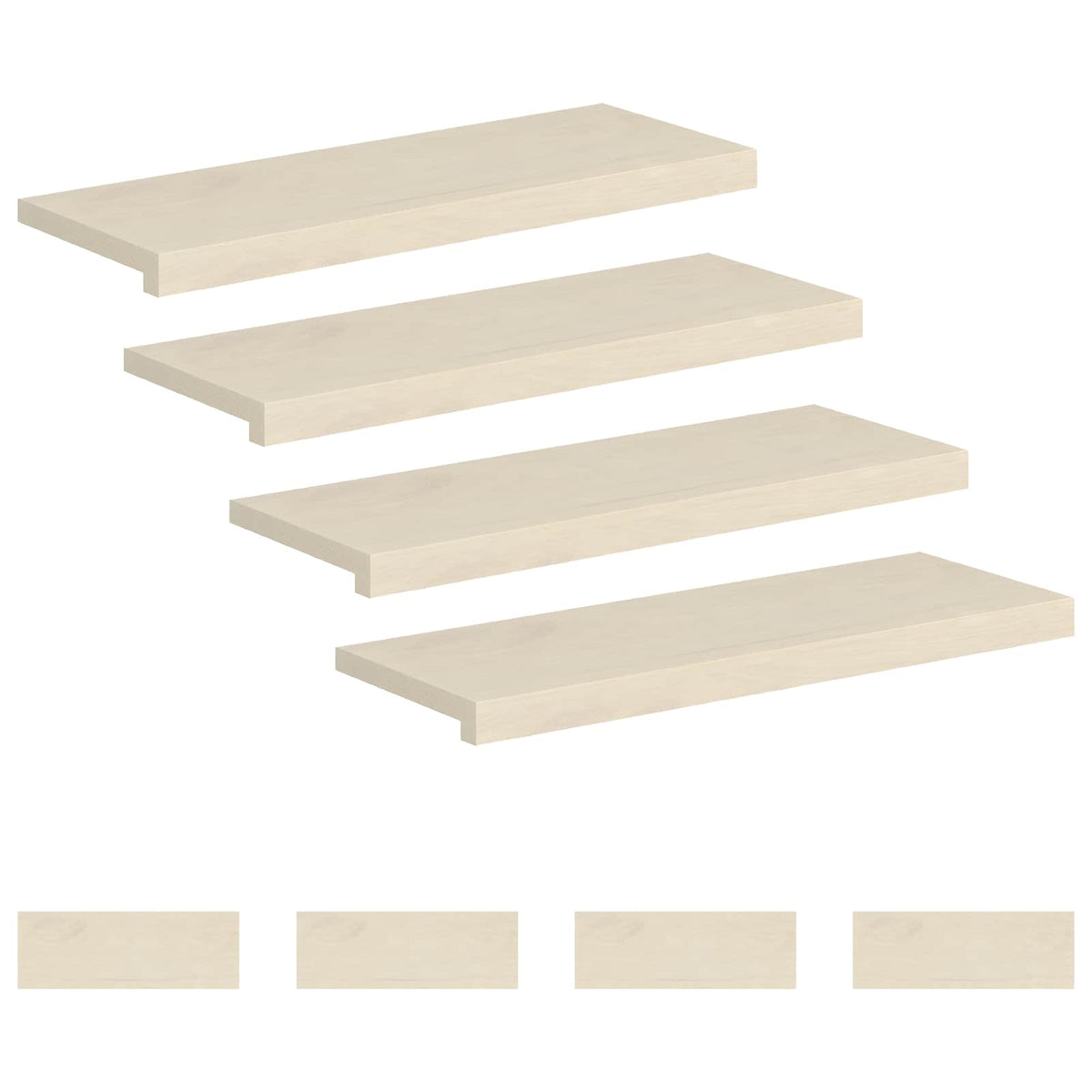 Stair Tread 8 pcs 80 x 25 x 2 cm White Solid Oak Wood