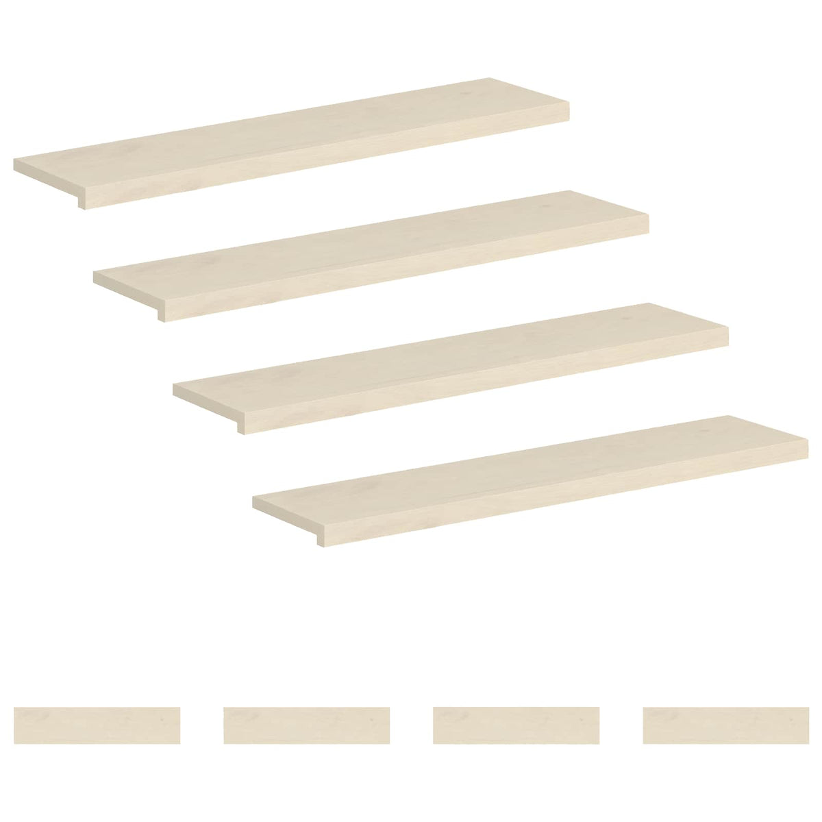 Stair Tread 8 pcs 110 x 25 x 2 cm White Solid Oak Wood