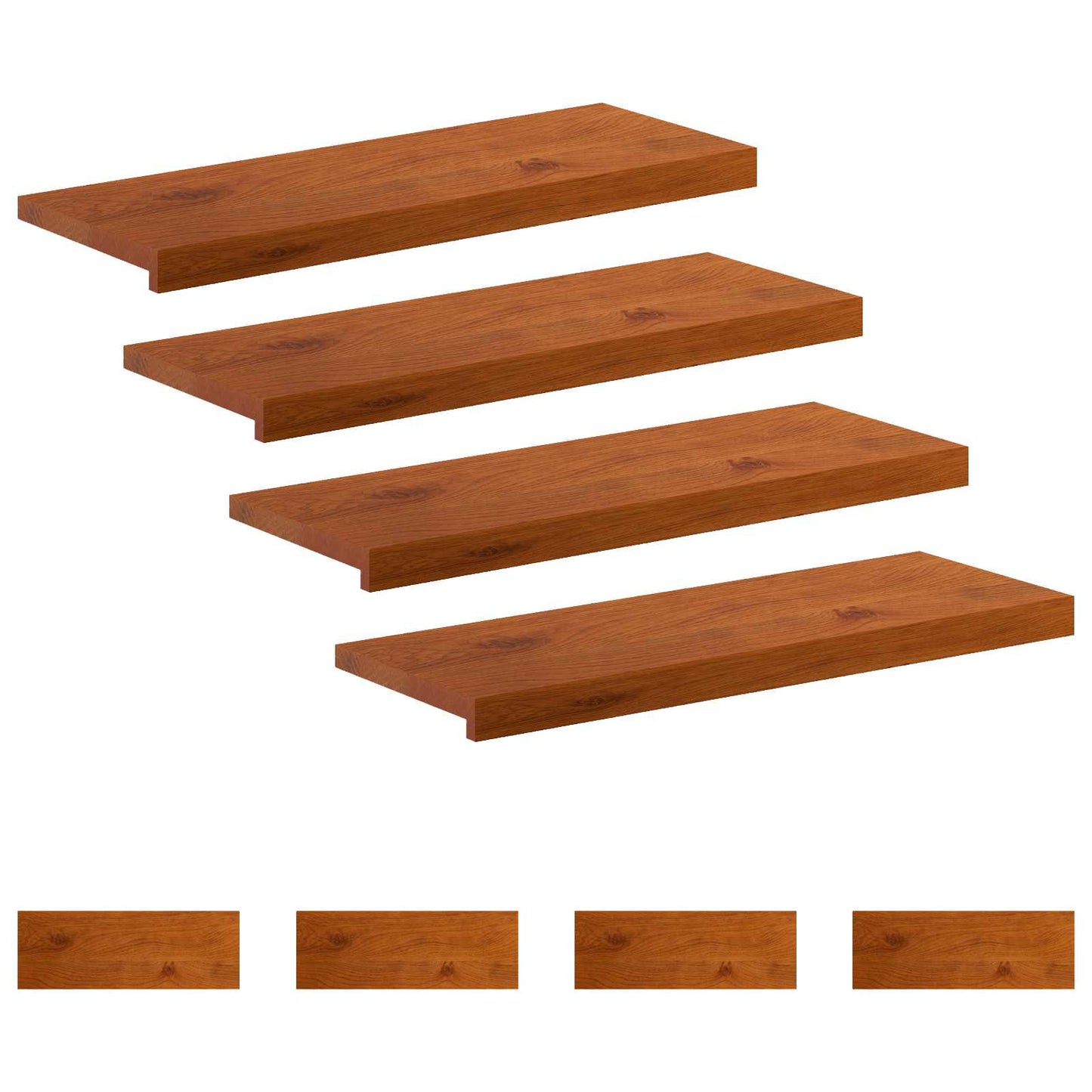 Stair Tread 8 pcs 80 x 25 x 2 cm Brown Solid Oak Wood