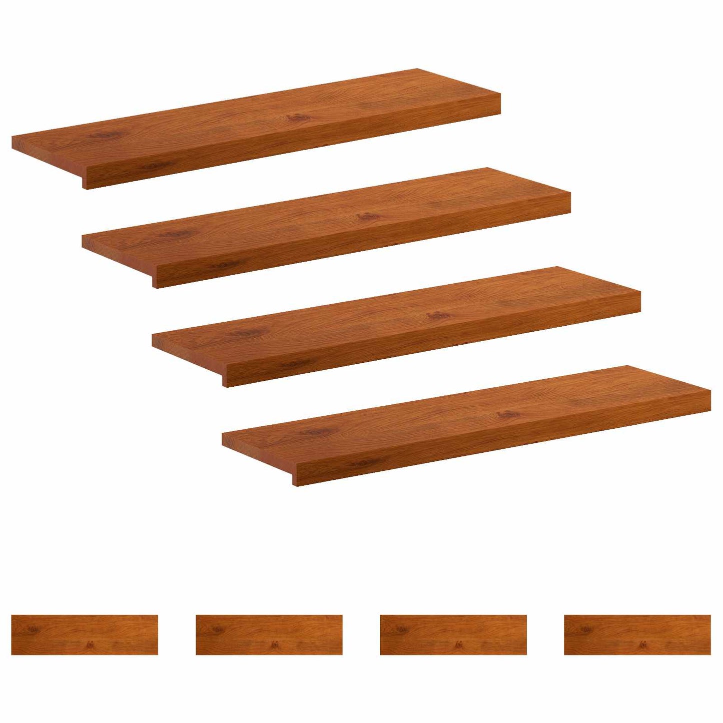 Stair Tread 8 pcs 90 x 25 x 2 cm Brown Solid Oak Wood