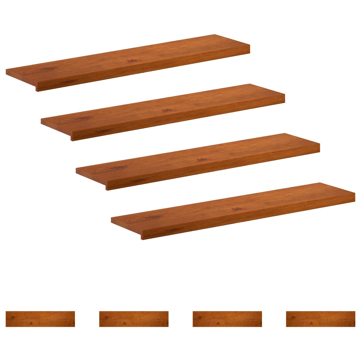 Stair Tread 8 pcs 110 x 25 x 2 cm Brown Solid Oak Wood