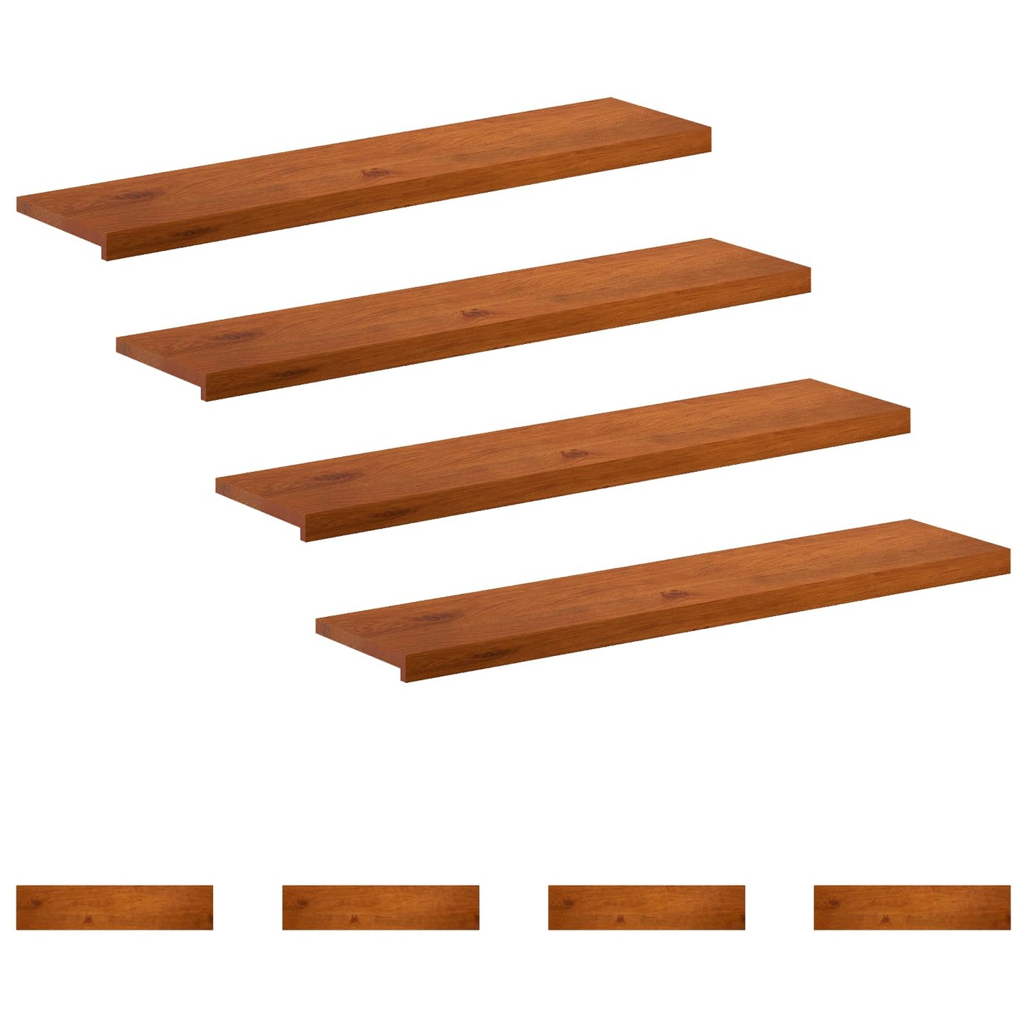 Stair Tread 8 pcs 120 x 30 x 2 cm Brown Solid Oak Wood