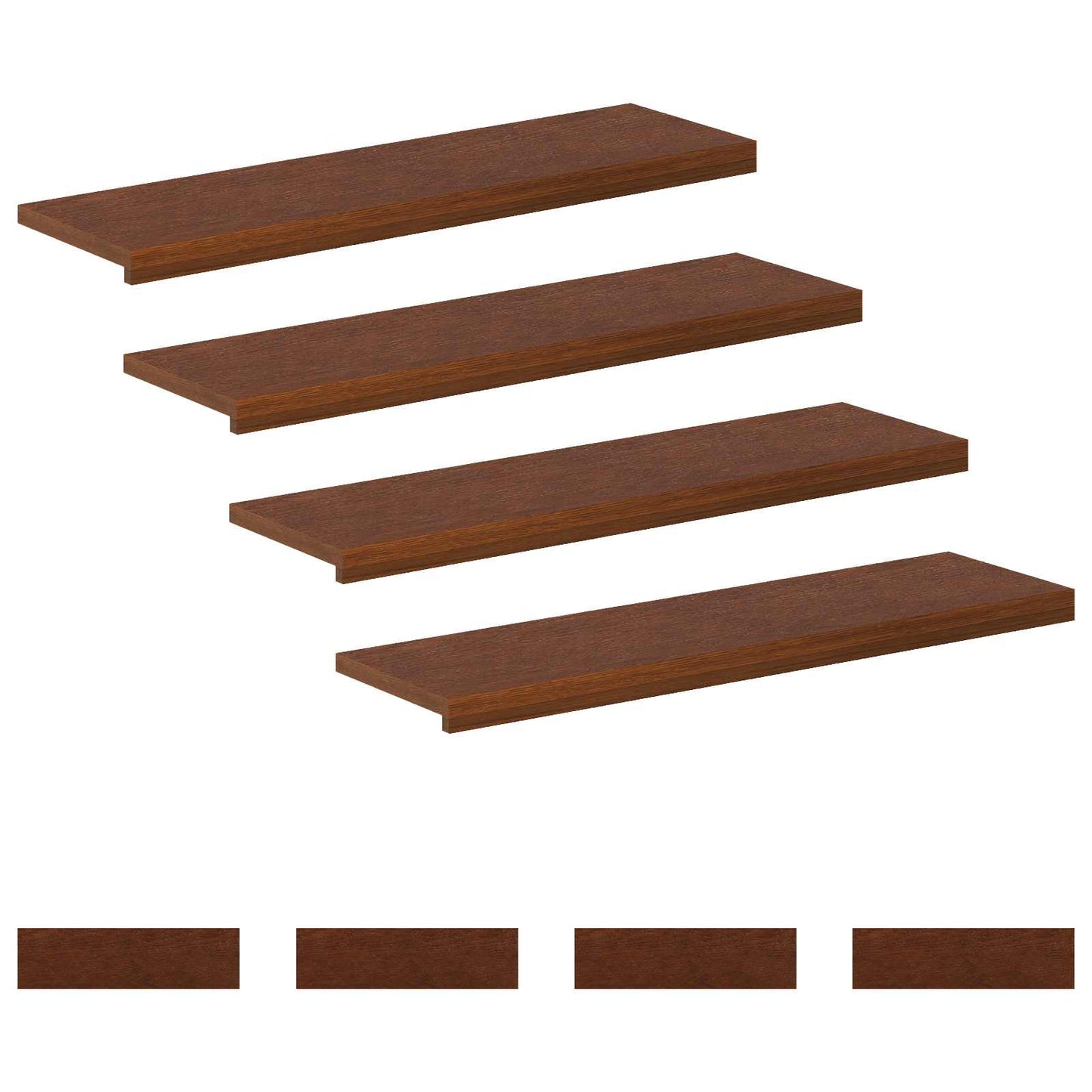 Stair Tread 8 pcs 90 x 25 x 2 cm Dark Brown Solid Oak Wood