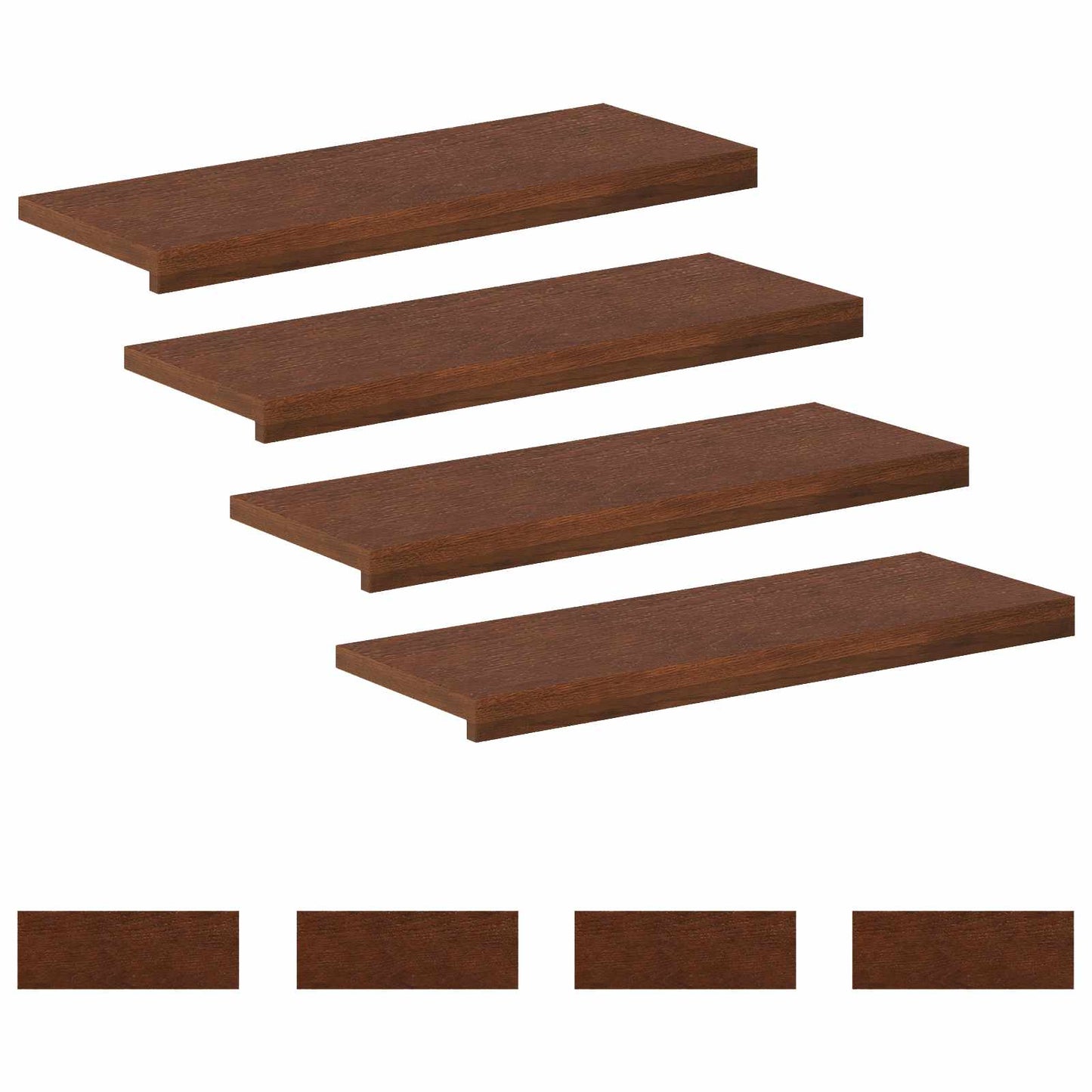 Stair Tread 8 pcs 80 x 30 x 2 cm Dark Brown Solid Oak Wood