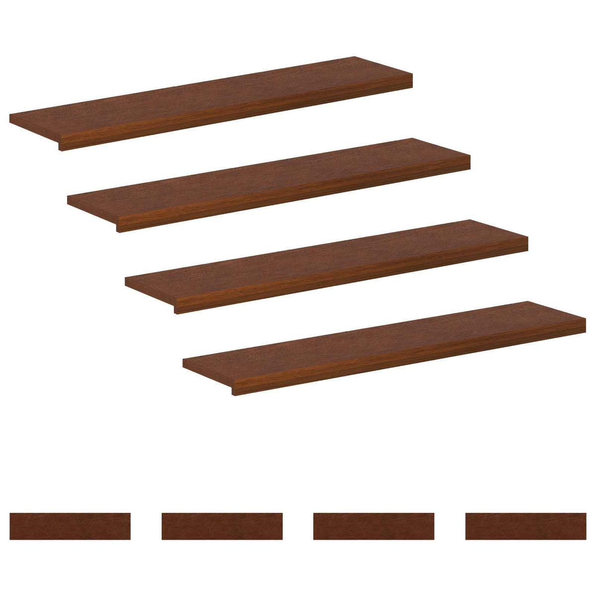Stair Tread 8 pcs 120 x 30 x 2 cm Dark Brown Solid Oak Wood