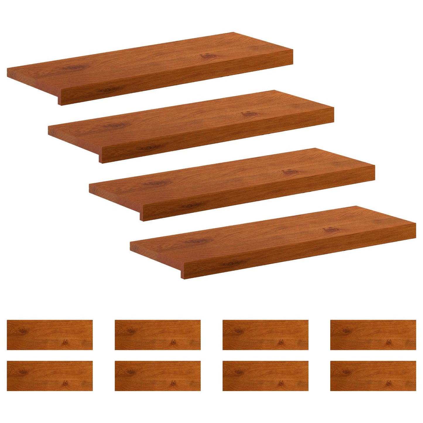 Stair Tread 12 pcs 80 x 25 x 2 cm Brown Solid Oak Wood