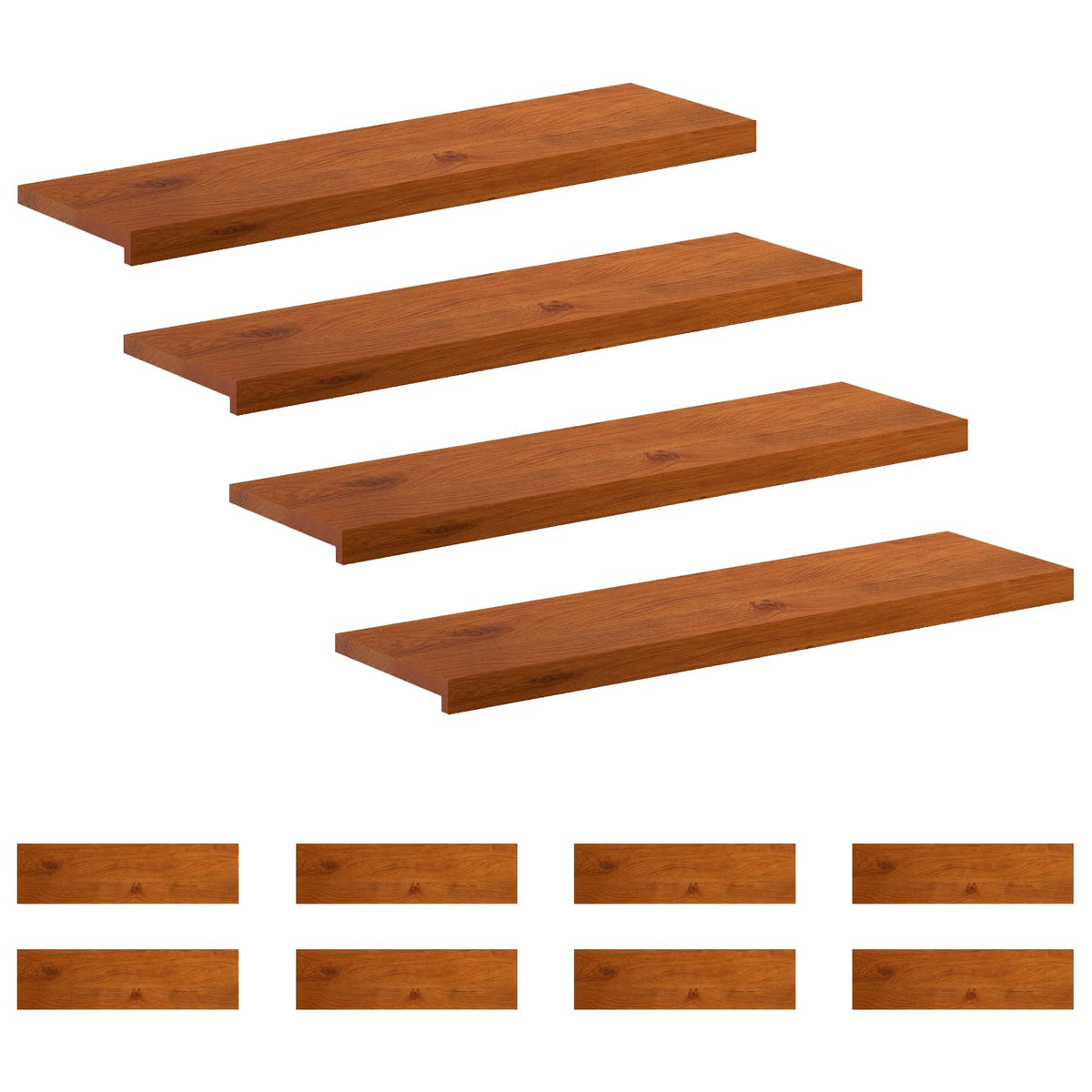 Stair Tread 12 pcs 100 x 30 x 2 cm Brown Solid Oak Wood