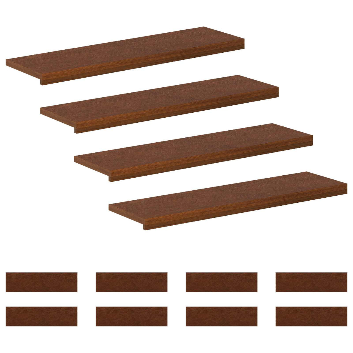 Stair Tread 12 pcs 100 x 25 x 2 cm Dark Brown Solid Oak Wood