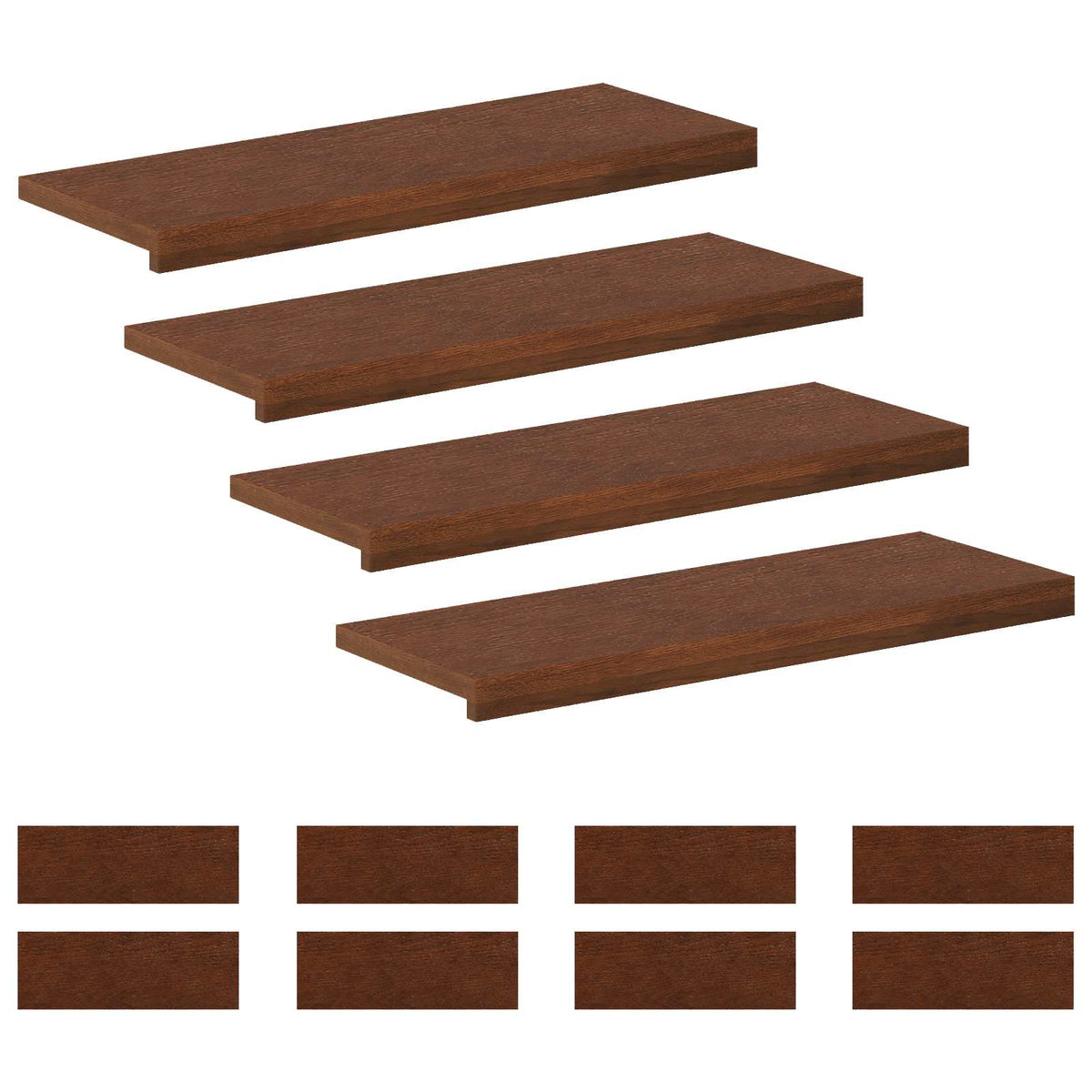 Stair Tread 12 pcs 80 x 30 x 2 cm Dark Brown Solid Oak Wood