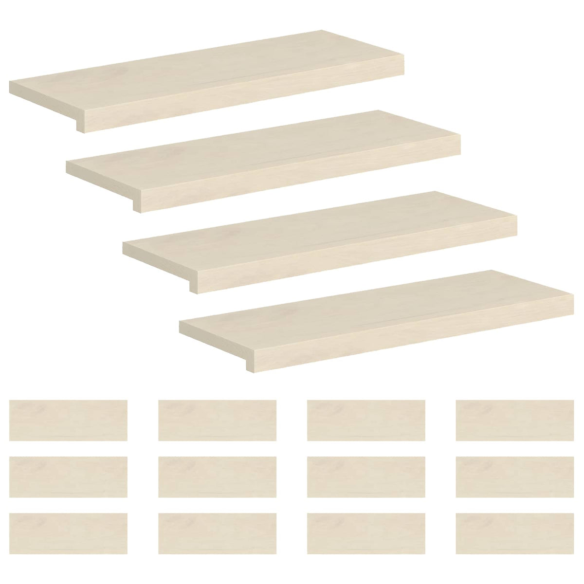 Stair Tread 16 pcs 70 x 25 x 2 cm White Solid Oak Wood
