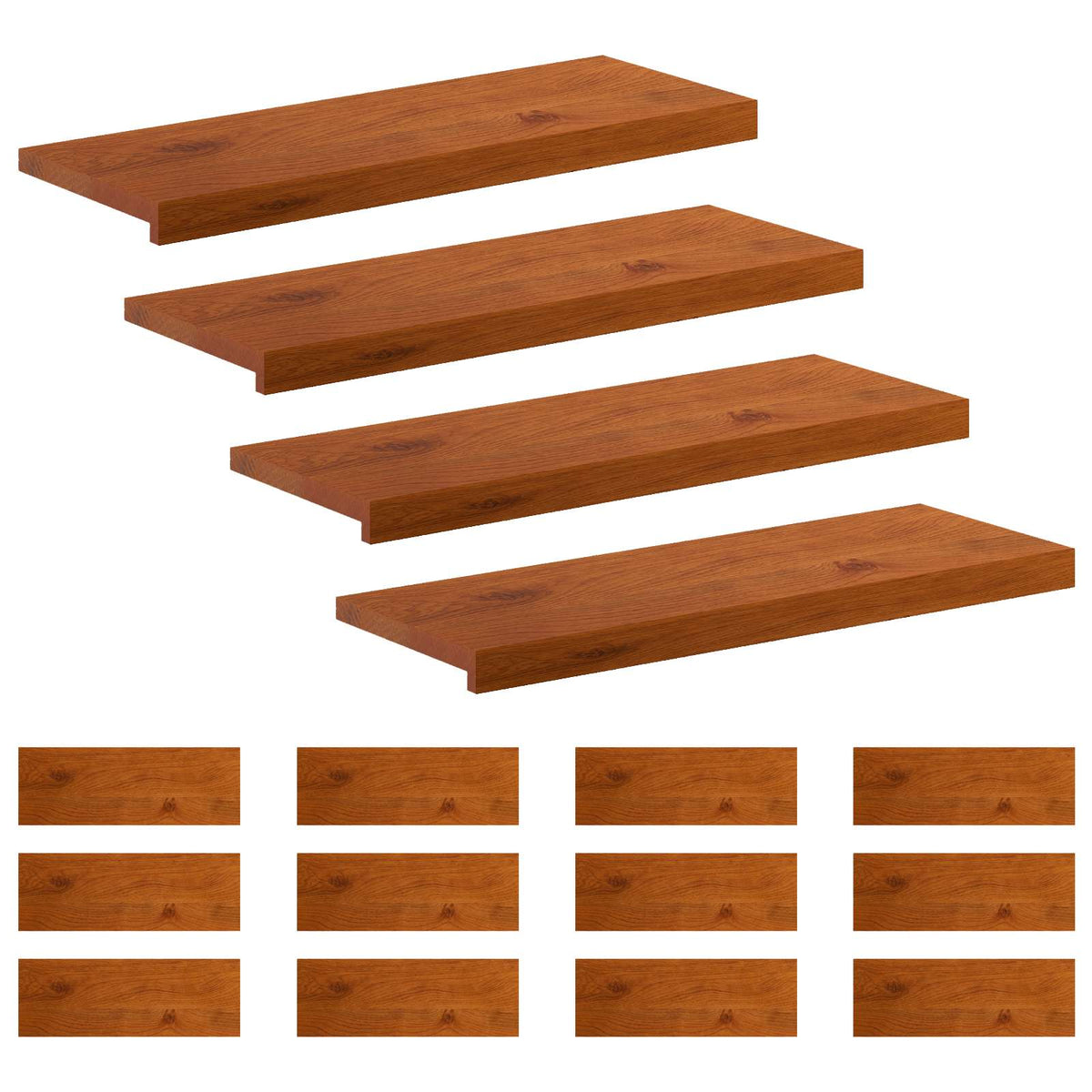 Stair Tread 16 pcs 70 x 25 x 2 cm Brown Solid Oak Wood