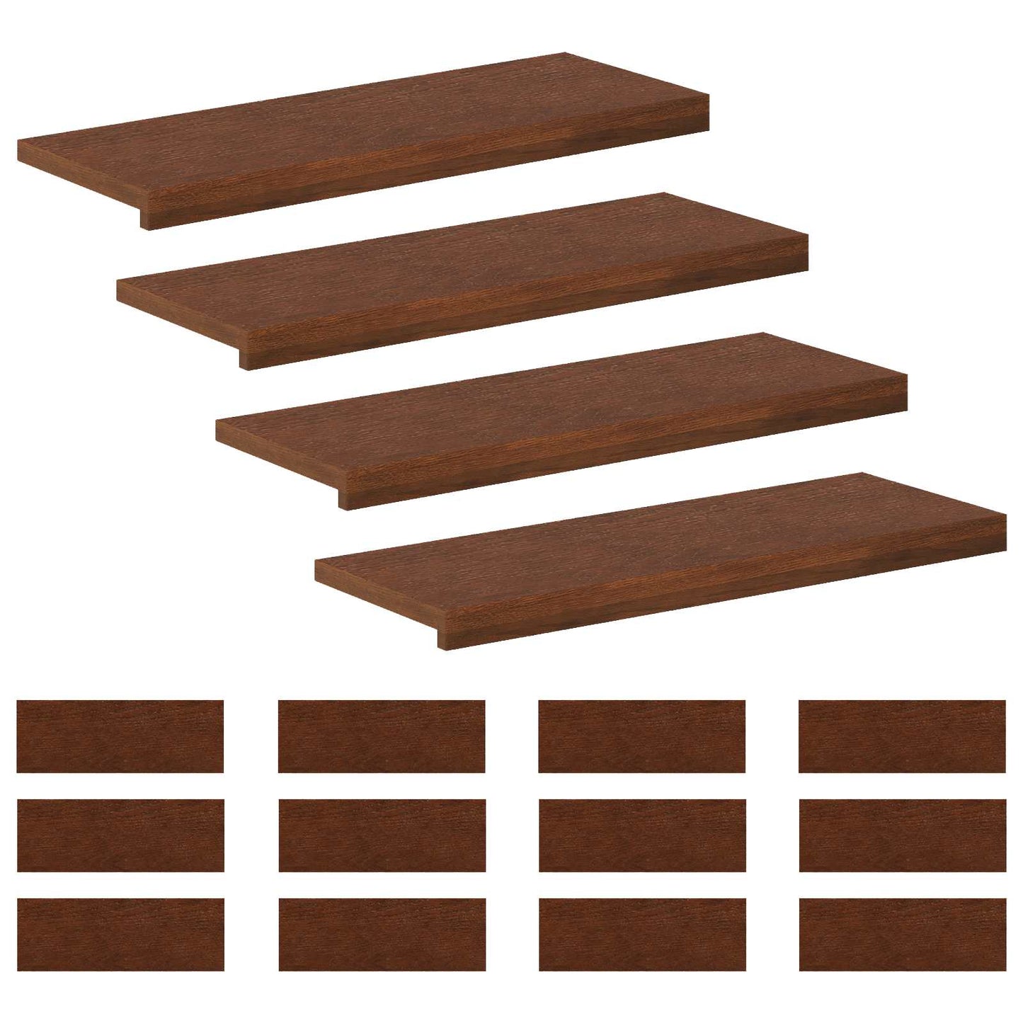 Stair Tread 16 pcs 80 x 25 x 2 cm Dark Brown Solid Oak Wood