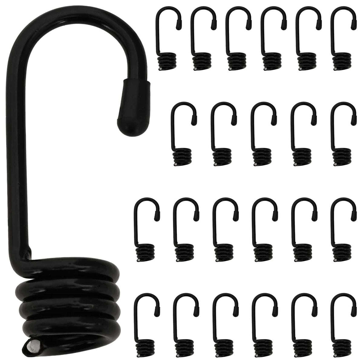 Hooks 24 pcs Black 10 mm x 5 cm Steel